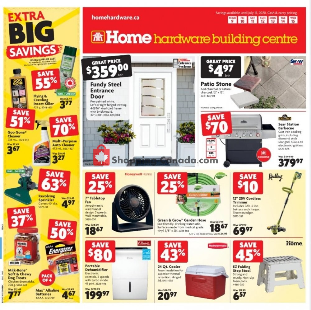 Home Hardware Canada, flyer (Extra Big Savings Atlantic) July 9