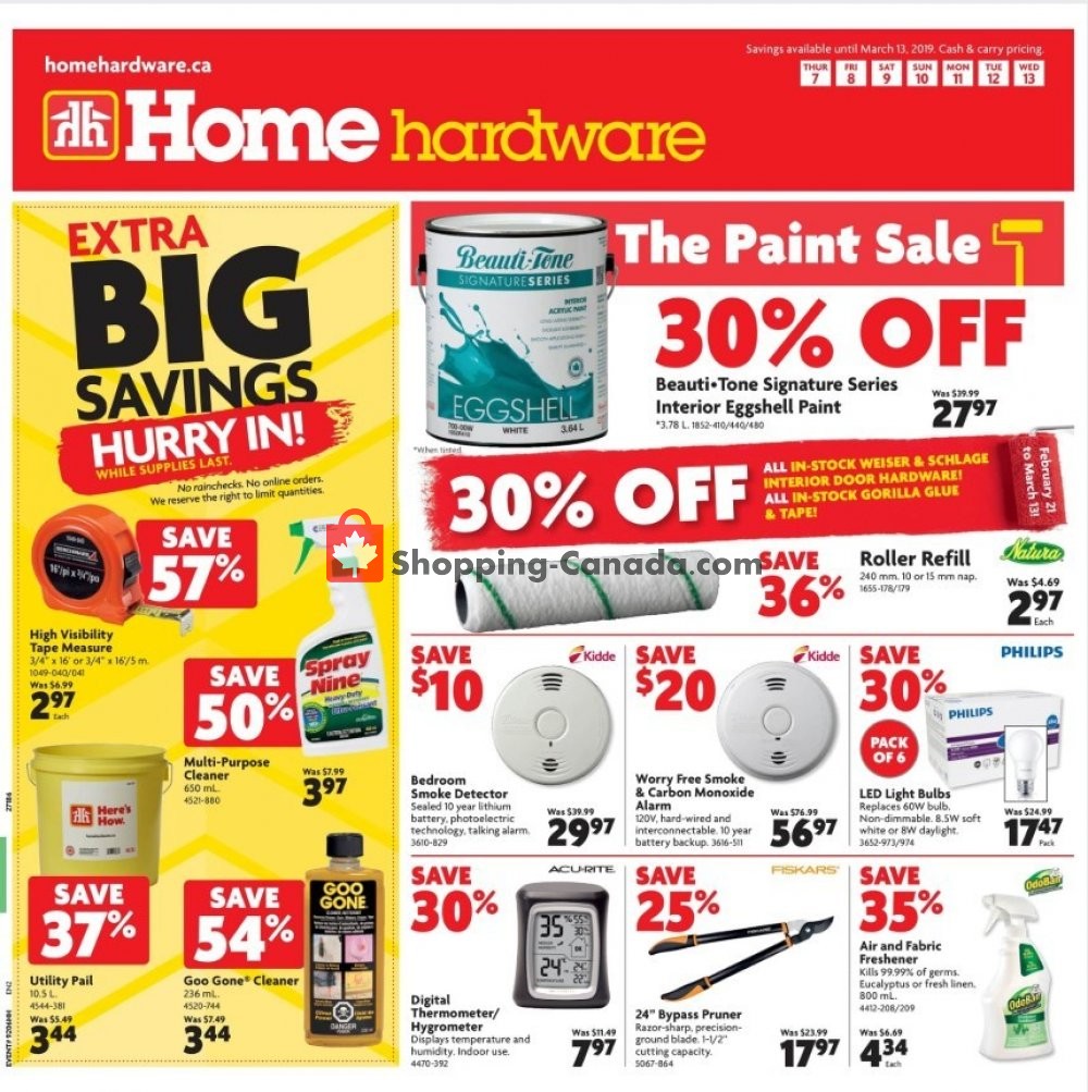 Home Hardware flyer from Thursday March 7, 2019 to Wednesday March 13, 2019 - page 1