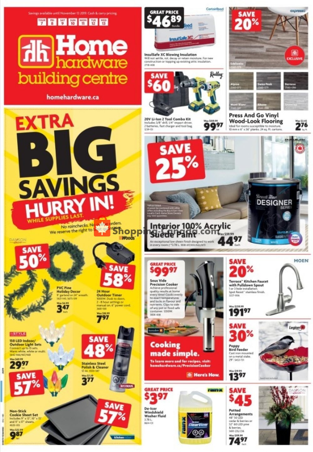 Home Hardware flyer from Thursday November 7, 2019 to Wednesday November 13, 2019 - page 1