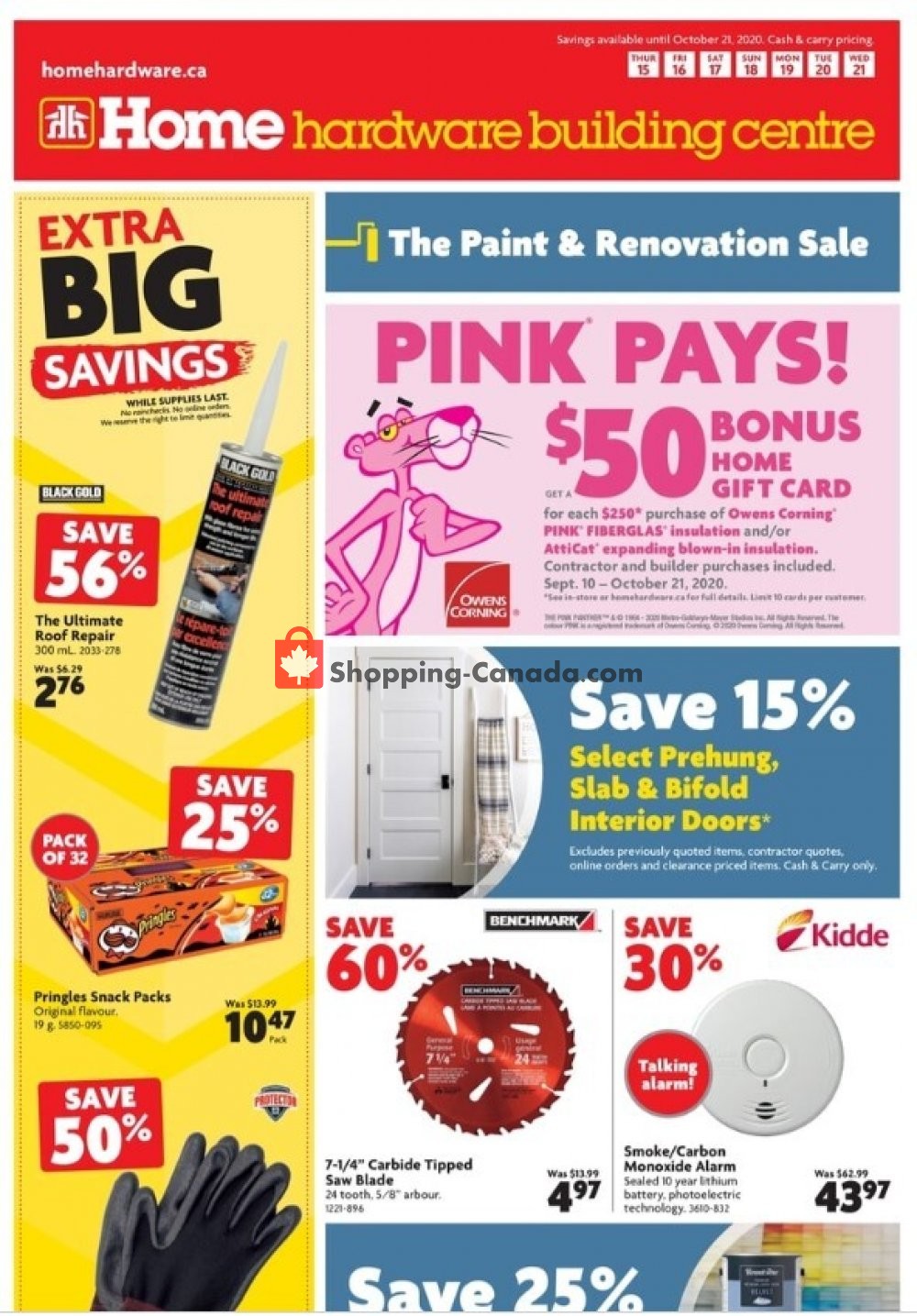 Home Hardware flyer from Thursday October 15, 2020 to Wednesday October 21, 2020 - page 1