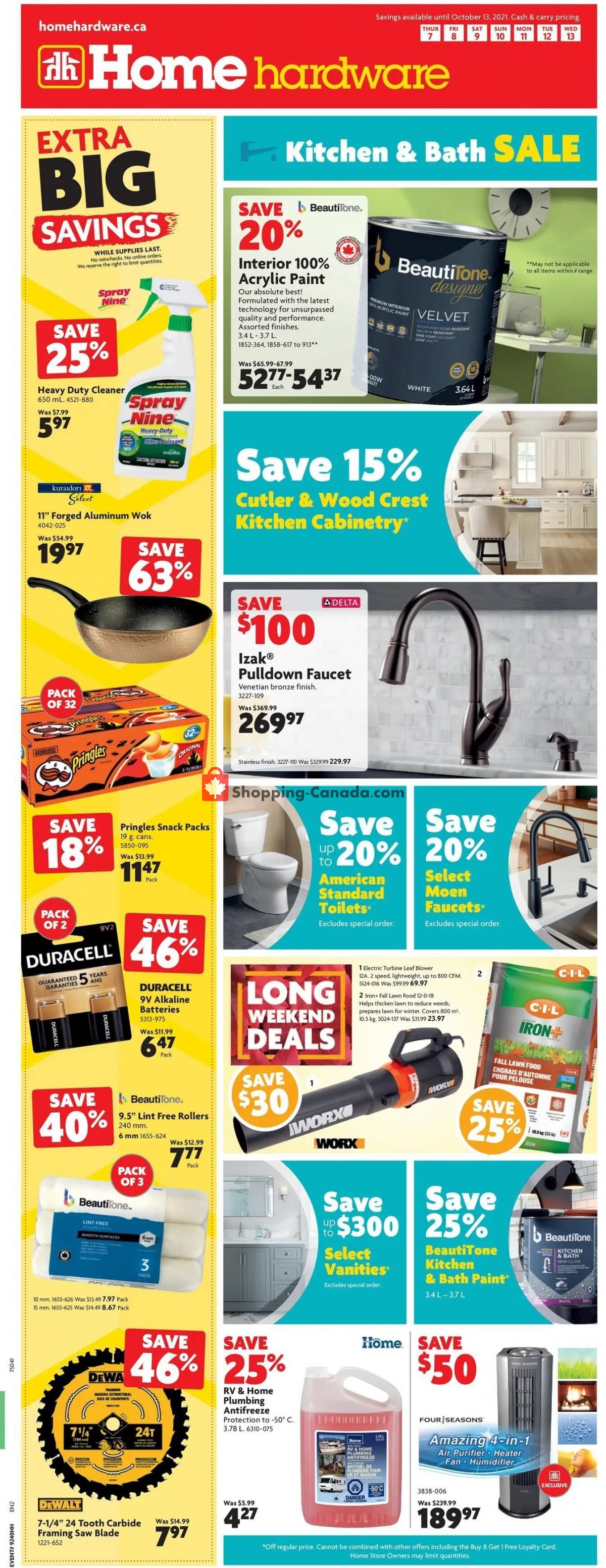 Home Hardware flyer from Thursday October 7, 2021 to Wednesday October 13, 2021 - page 1