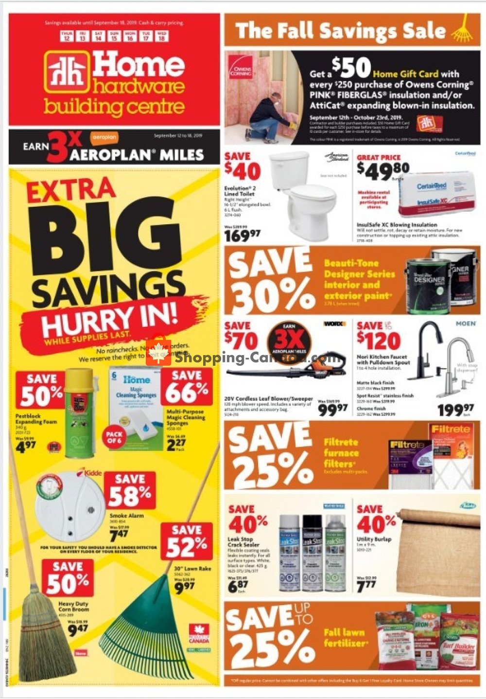Home Hardware flyer from Thursday September 12, 2019 to Wednesday September 18, 2019 - page 1