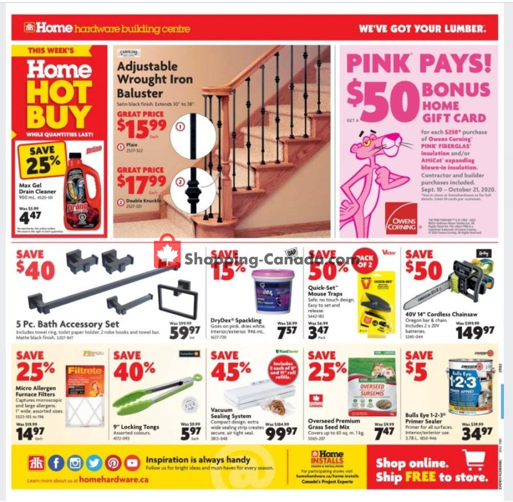 Home Hardware flyer from Thursday September 17, 2020 to Wednesday September 23, 2020 - page 2