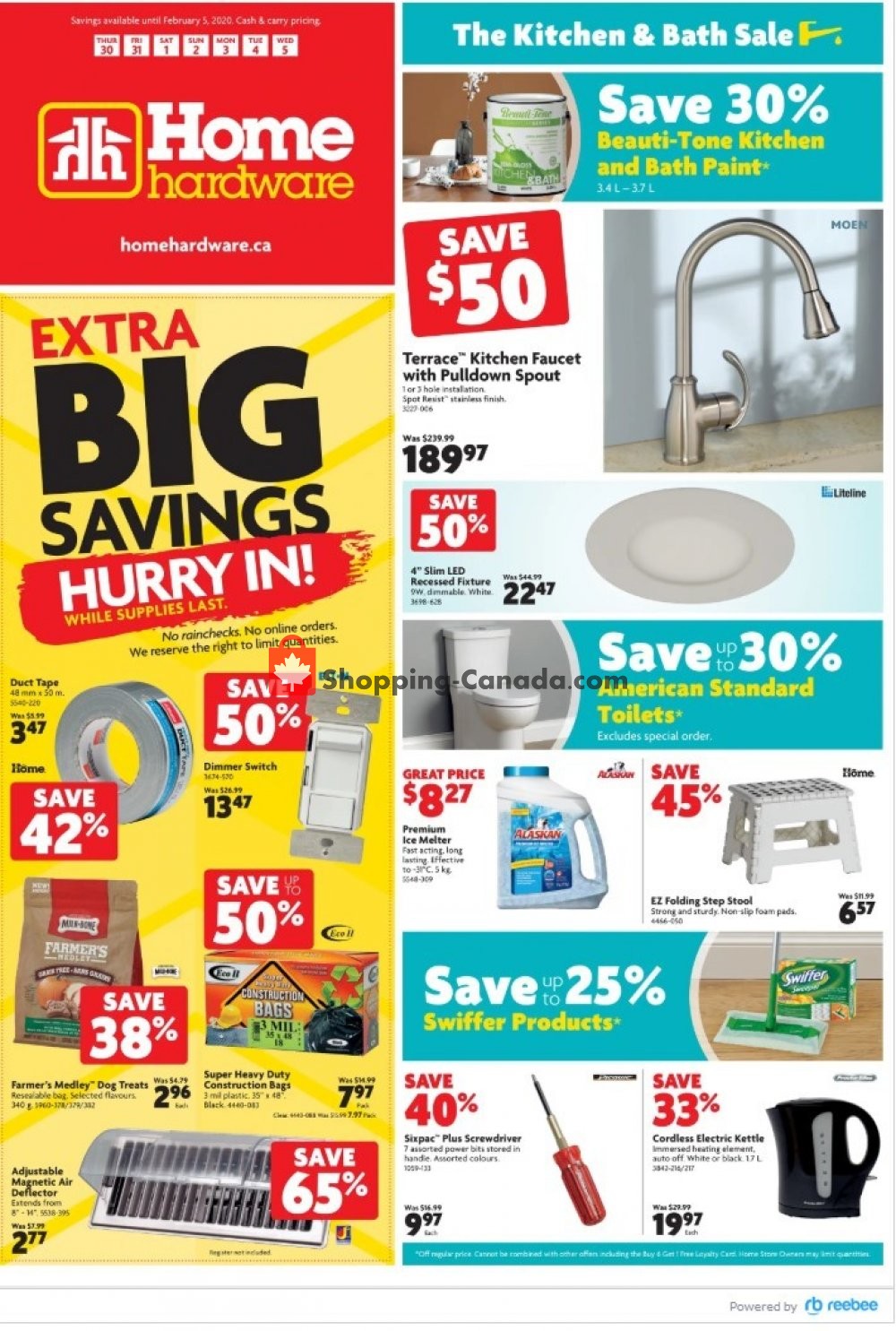 Home Hardware flyer from Thursday January 30, 2020 to Wednesday February 5, 2020 - page 1