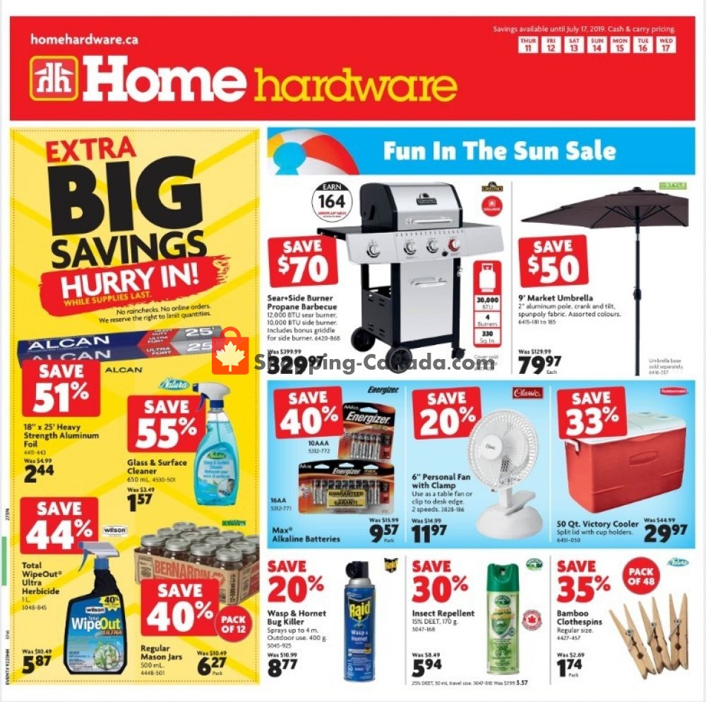 Home Hardware flyer from Thursday July 11, 2019 to Wednesday July 17, 2019 - page 1