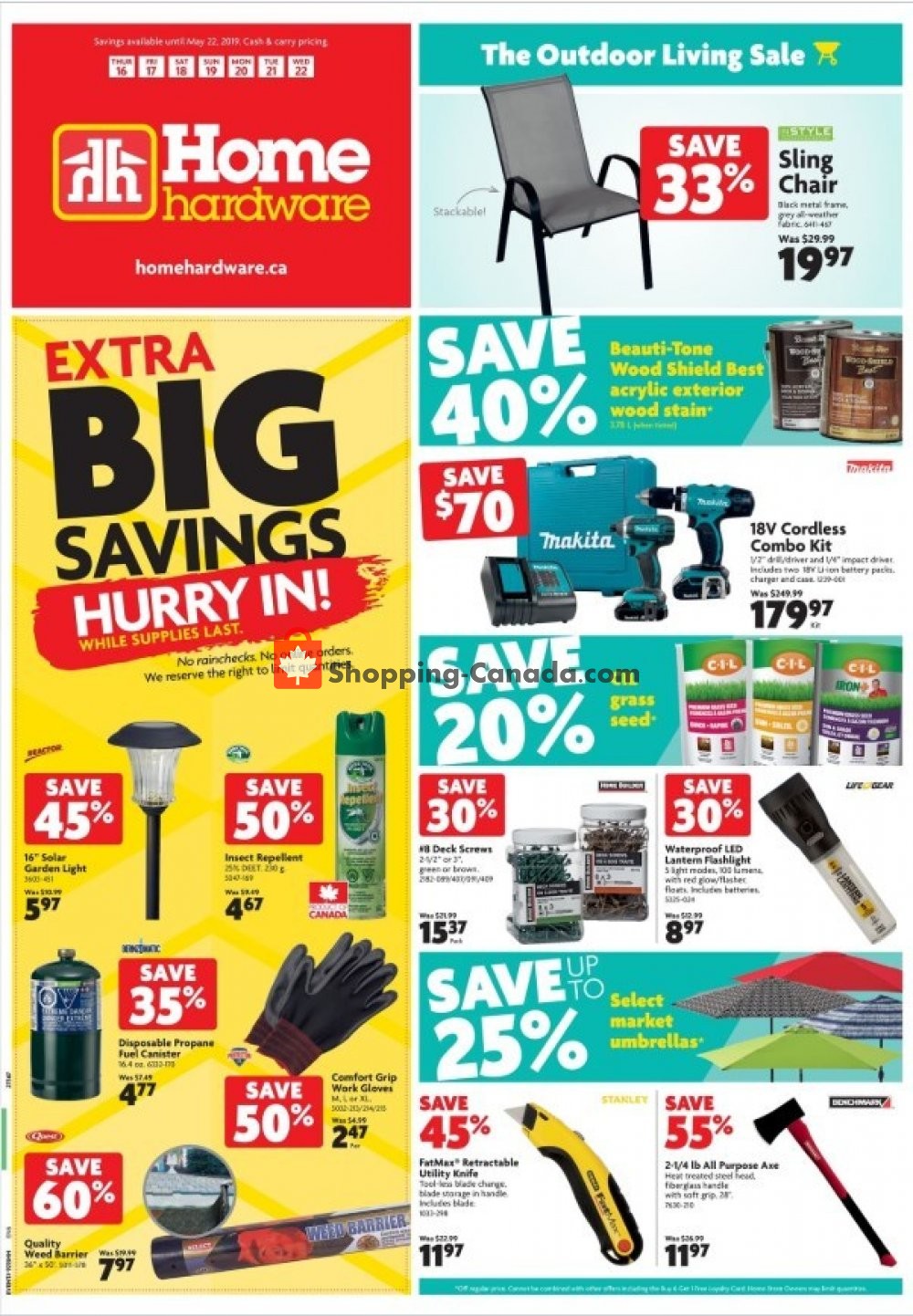 Home Hardware flyer from Thursday May 16, 2019 to Wednesday May 22, 2019 - page 1