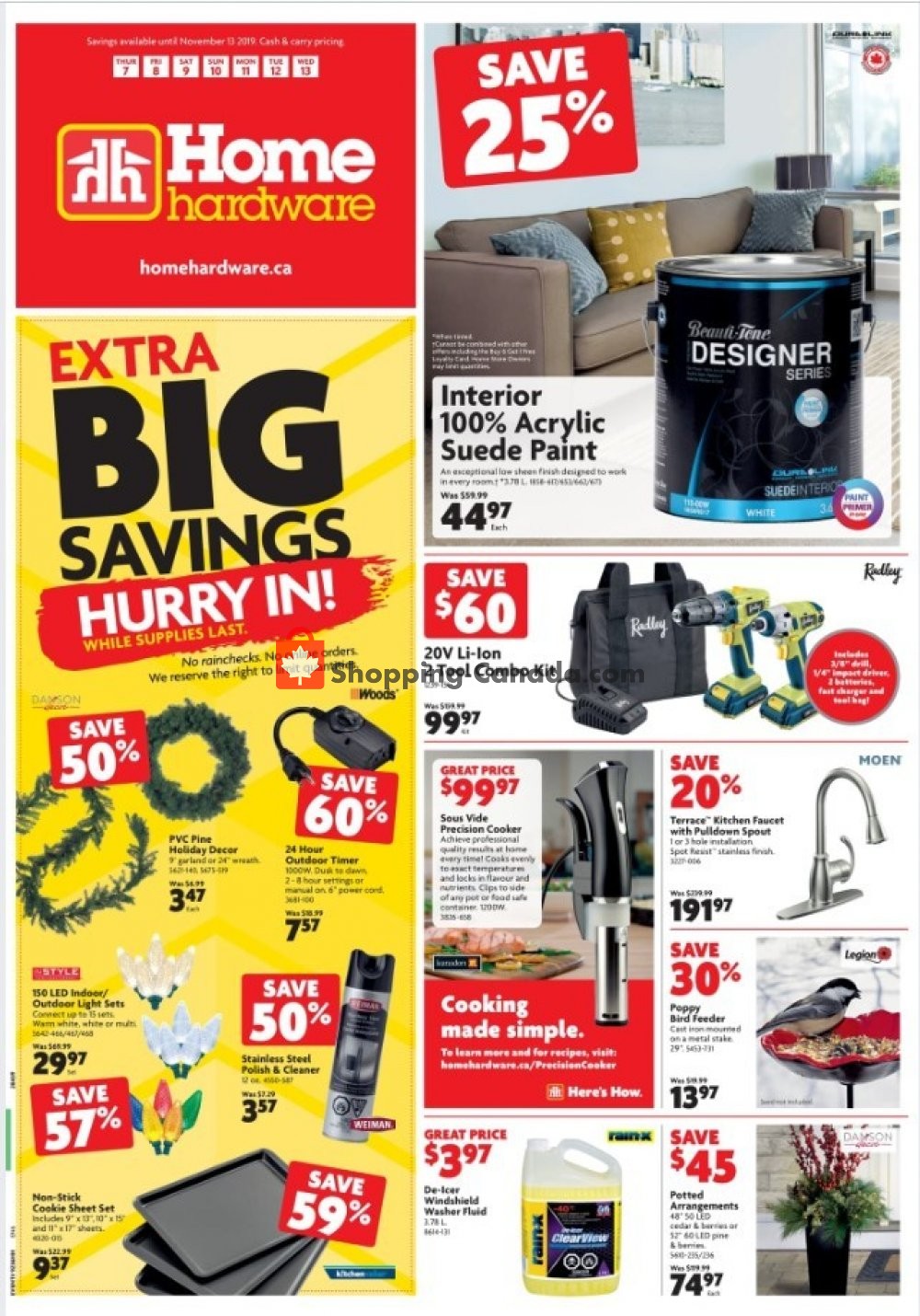 Home Hardware flyer from Thursday November 7, 2019 to Wednesday November 13, 2019 - page 1