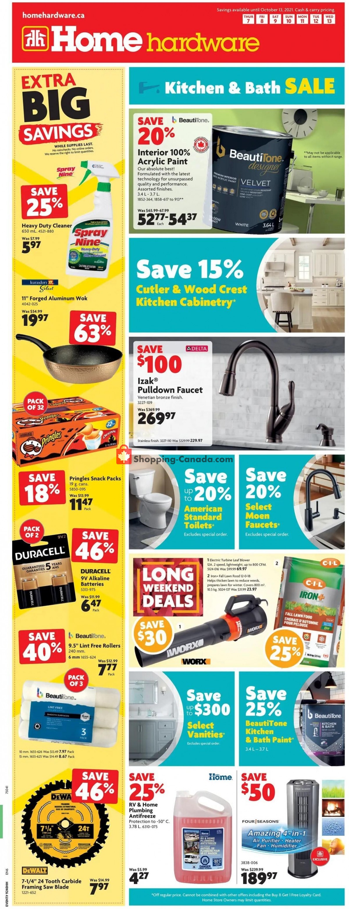 Home Hardware flyer from Thursday October 7, 2021 to Wednesday October 13, 2021 - page 1
