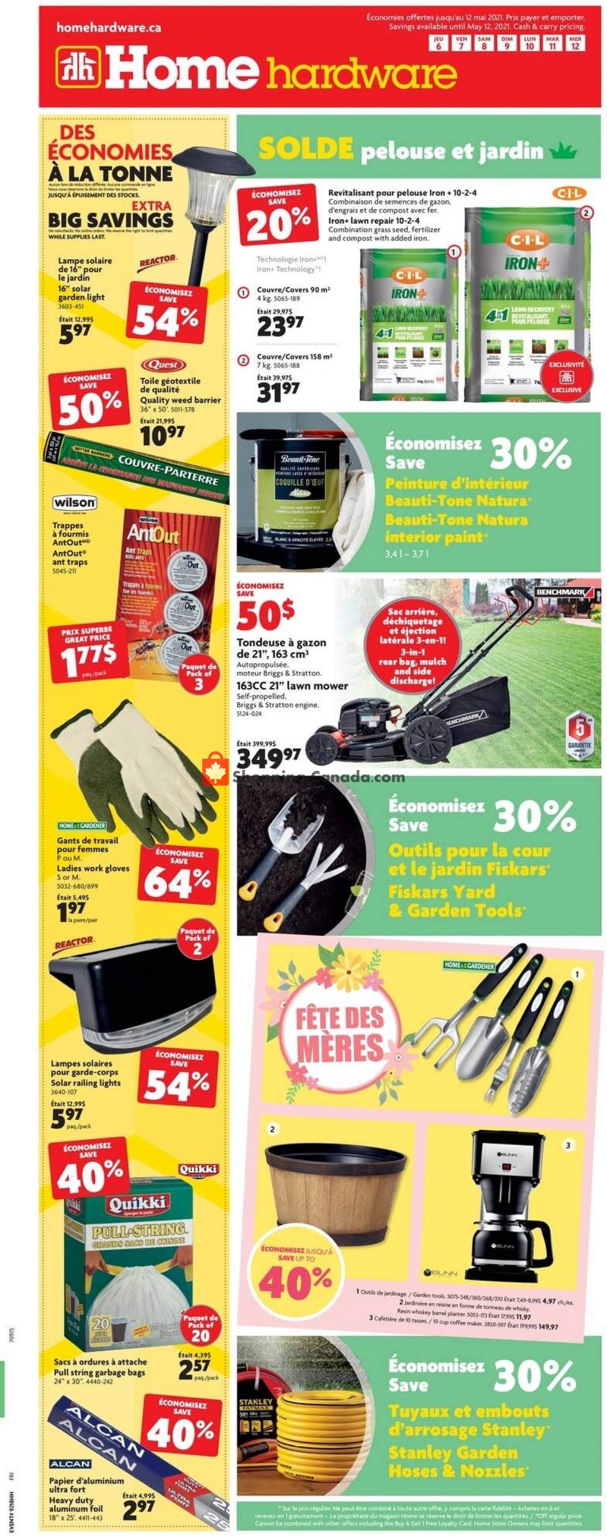 Home Hardware flyer from Thursday May 6, 2021 to Wednesday May 12, 2021 - page 1