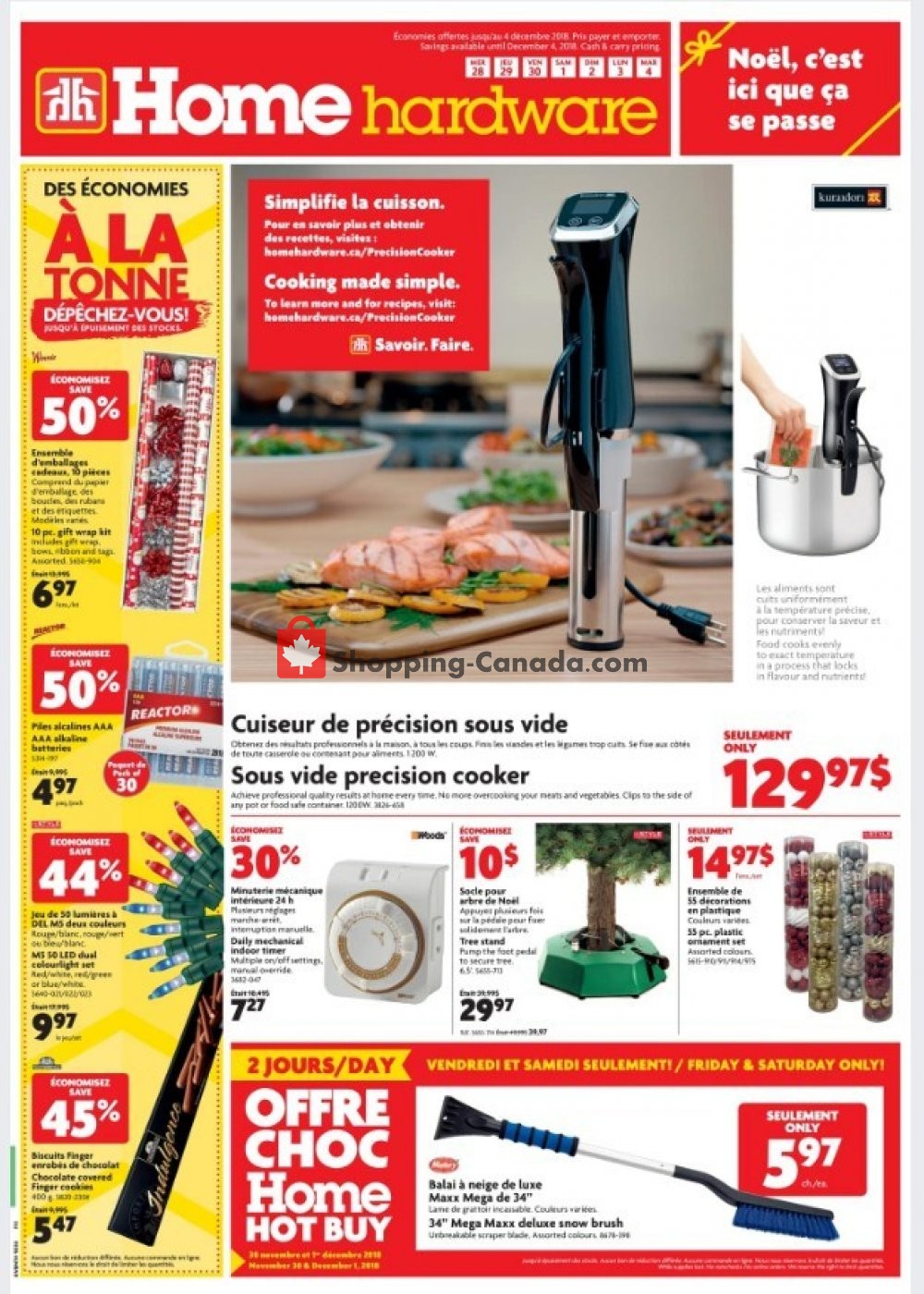 Home Hardware flyer from Wednesday November 28, 2018 to Tuesday December 4, 2018 - page 1