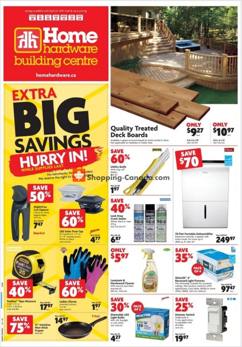 Home Hardware flyer from Thursday April 18, 2019 to Wednesday April 24, 2019 - page 1