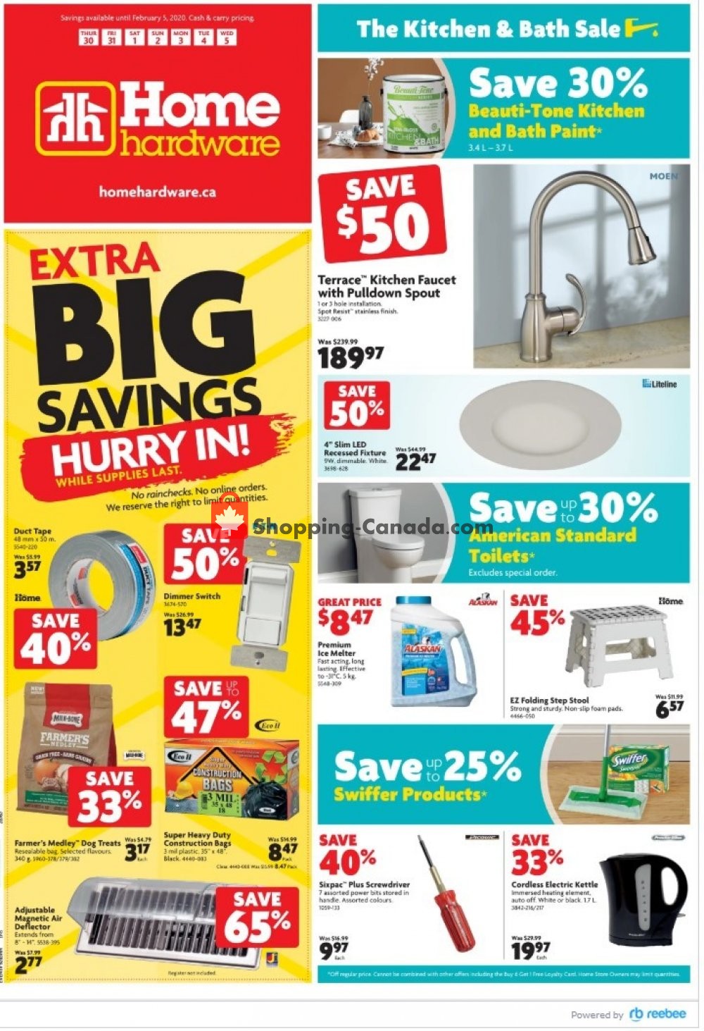 Home Hardware flyer from Thursday January 30, 2020 to Wednesday February 5, 2020 - page 1