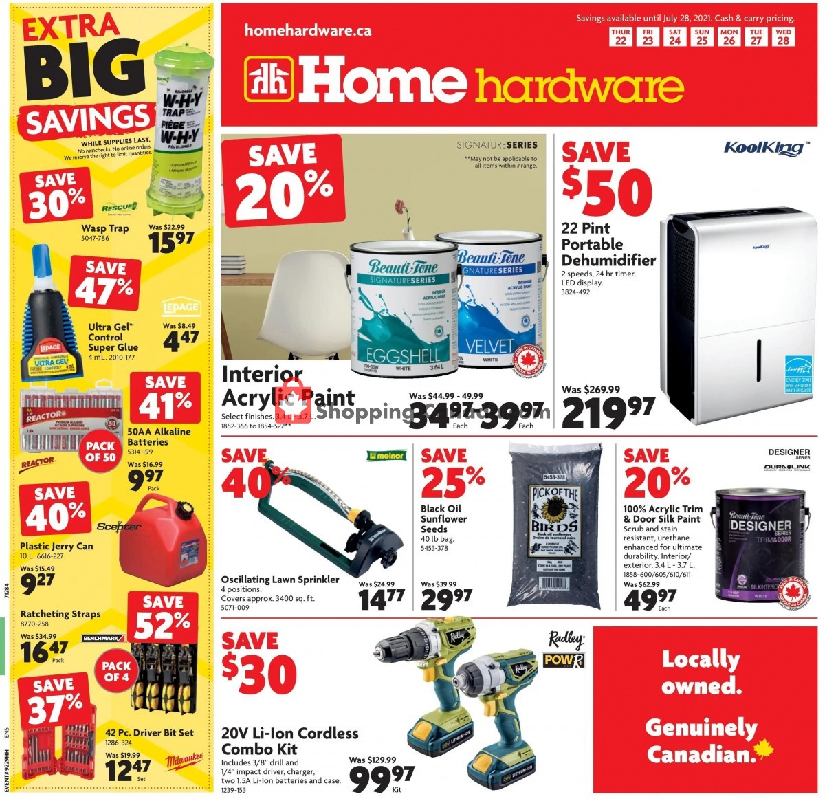 Home Hardware flyer from Thursday July 22, 2021 to Wednesday July 28, 2021 - page 1