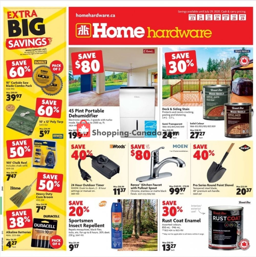 Home Hardware Canada, flyer (Extra Big Savings West) July 23