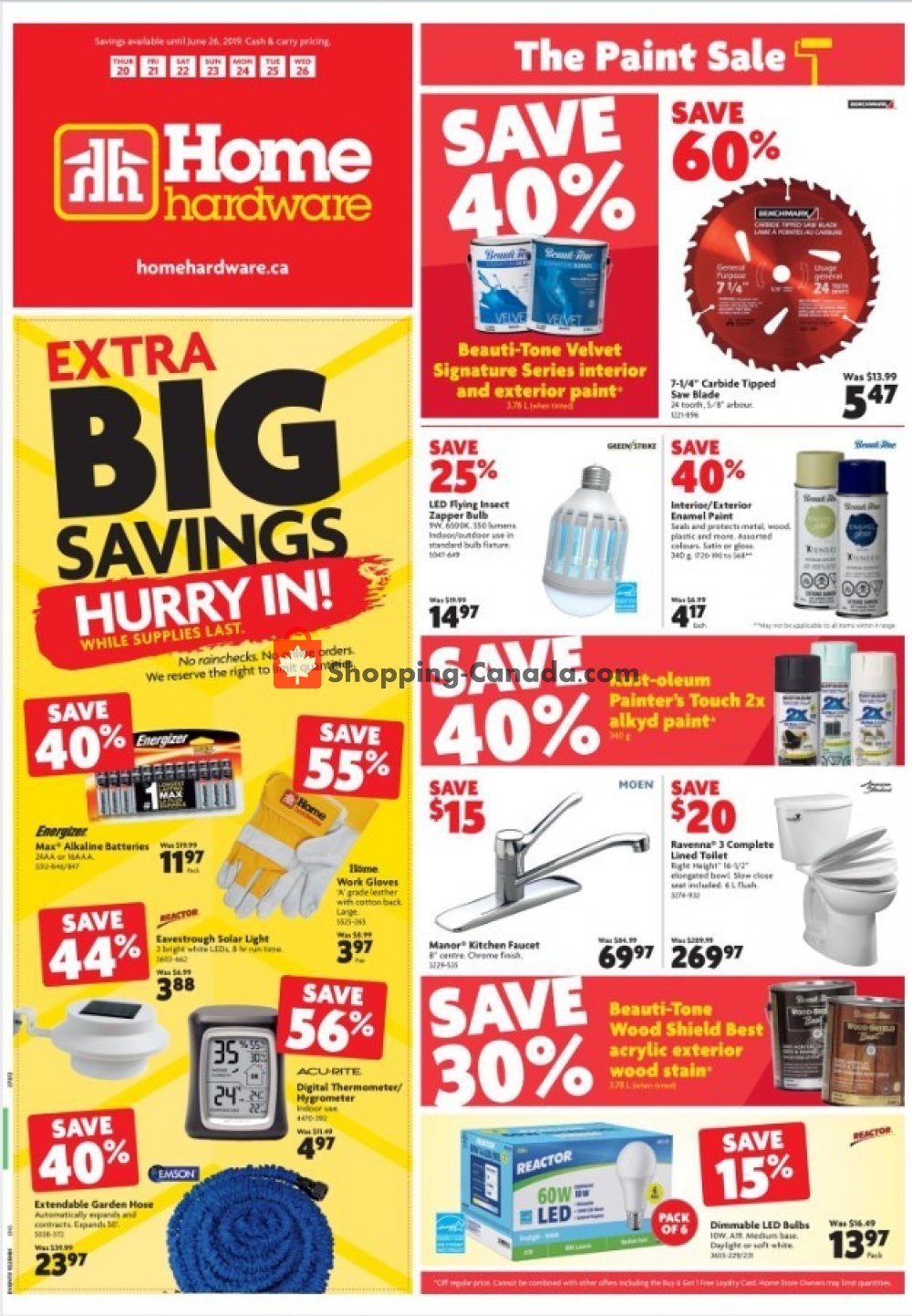 Home Hardware flyer from Thursday June 20, 2019 to Wednesday June 26, 2019 - page 1
