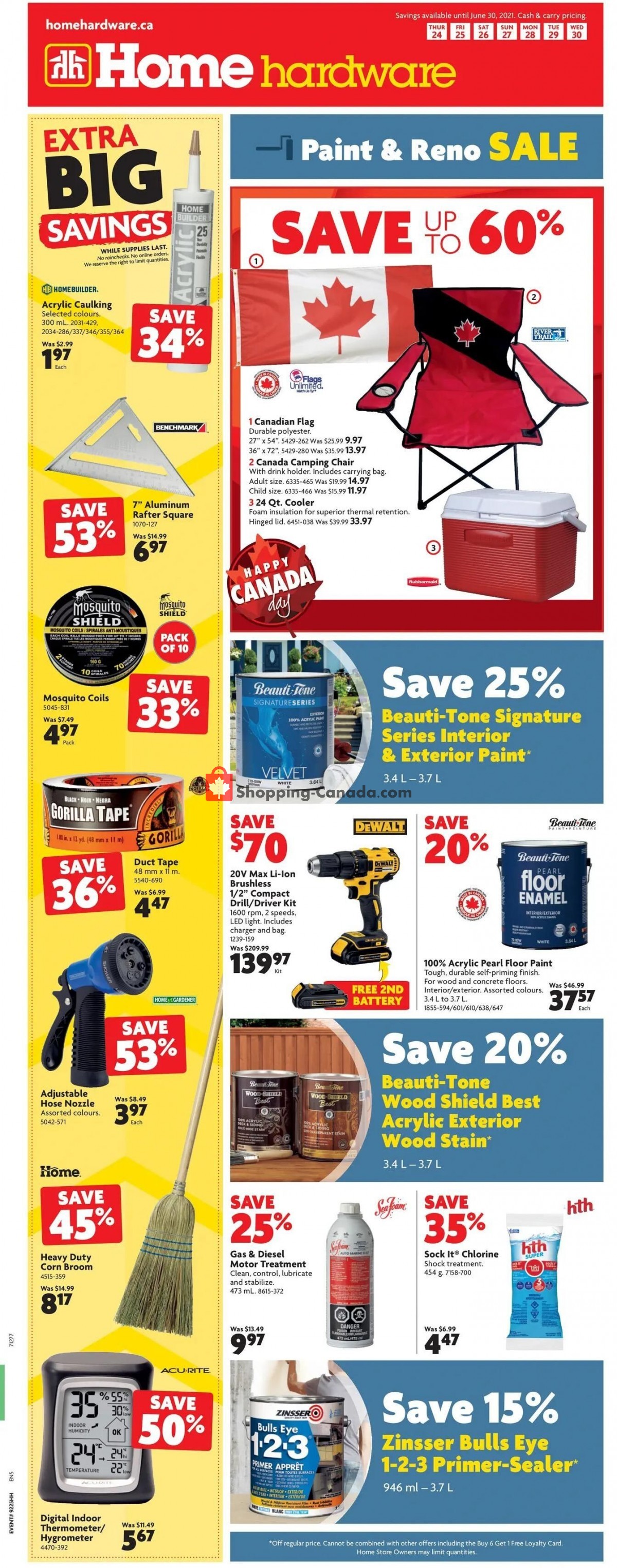 Home Hardware Canada, flyer (Extra Big Savings West) June 24