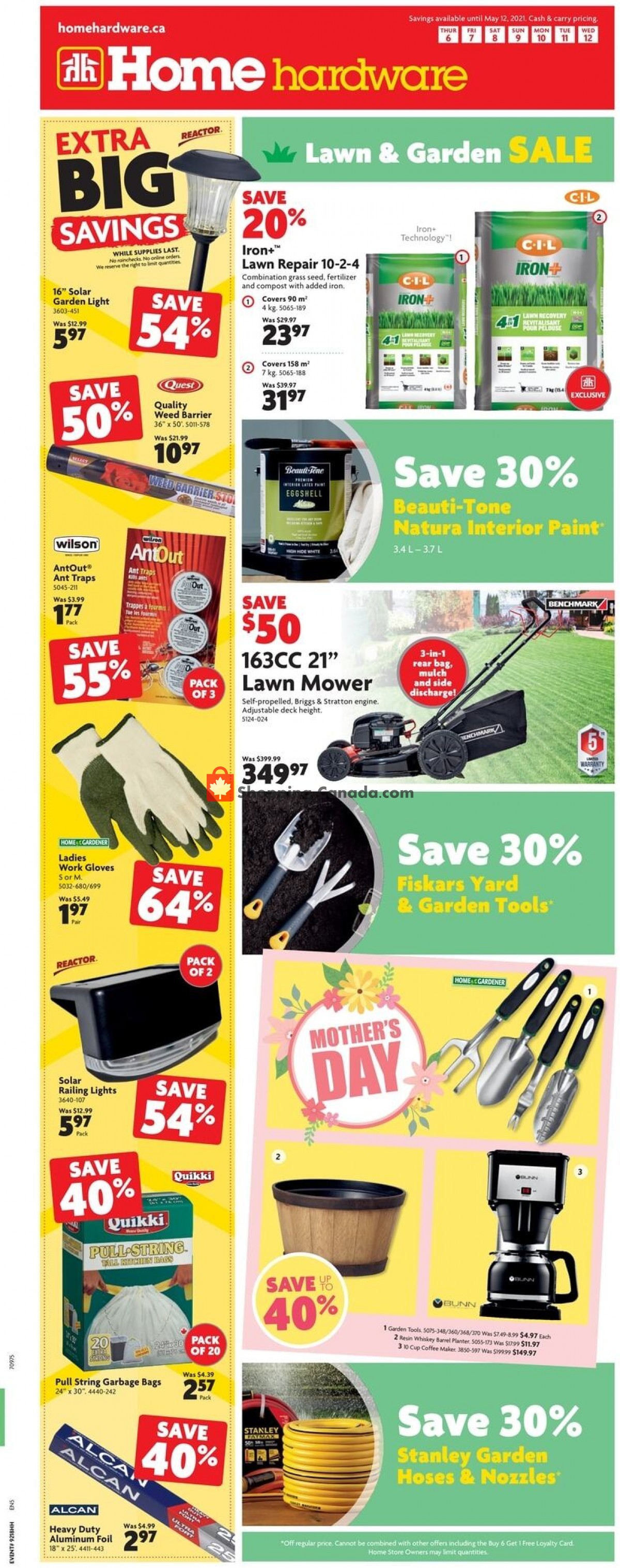 Home Hardware flyer from Thursday May 6, 2021 to Wednesday May 12, 2021 - page 1