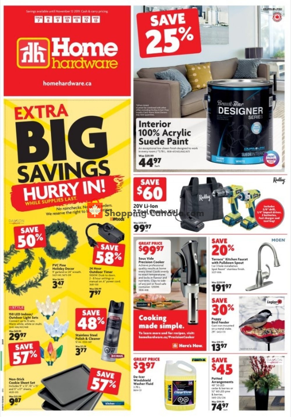 Home Hardware flyer from Thursday November 7, 2019 to Wednesday November 13, 2019 - page 1