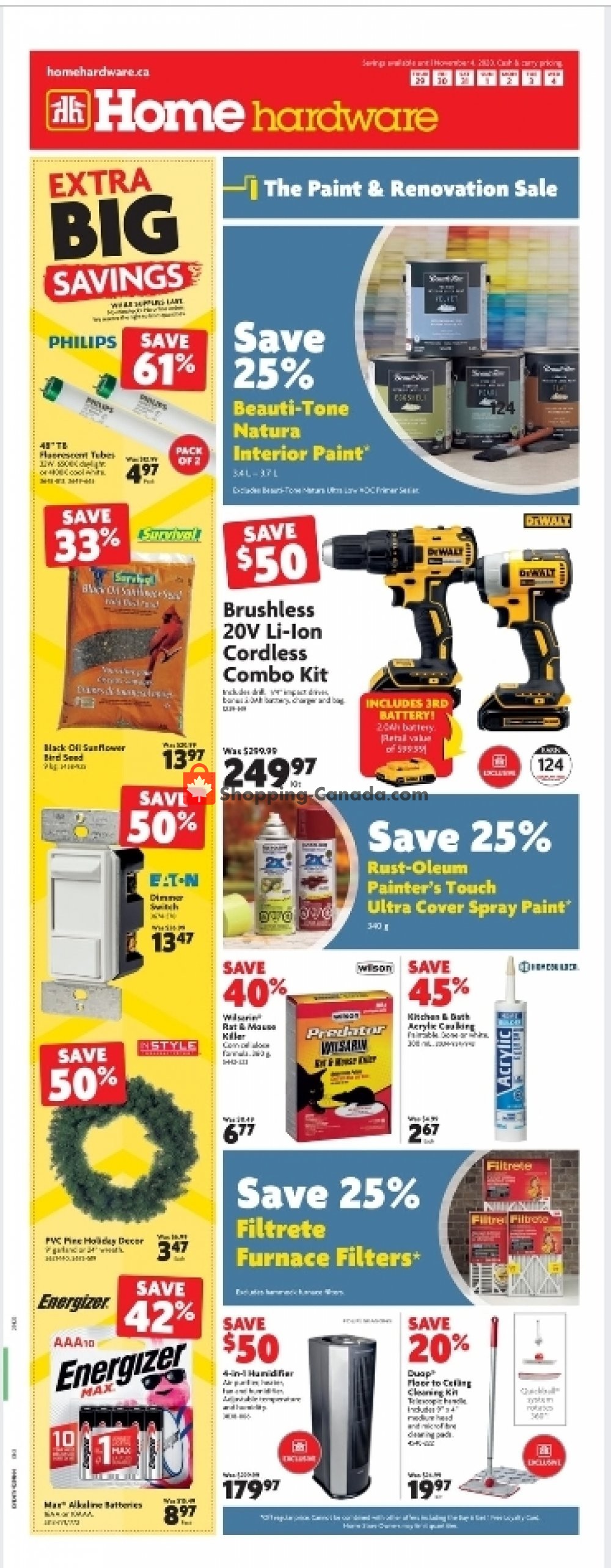 Home Hardware Canada, flyer (Extra Big Savings West) October 29