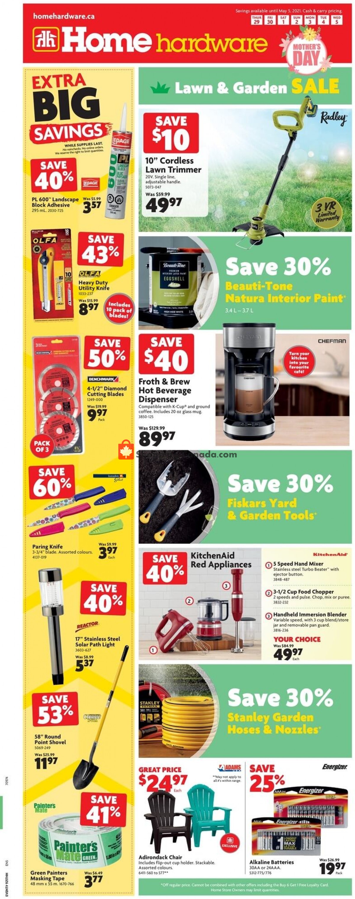 Home Hardware flyer from Thursday April 29, 2021 to Wednesday May 5, 2021 - page 1
