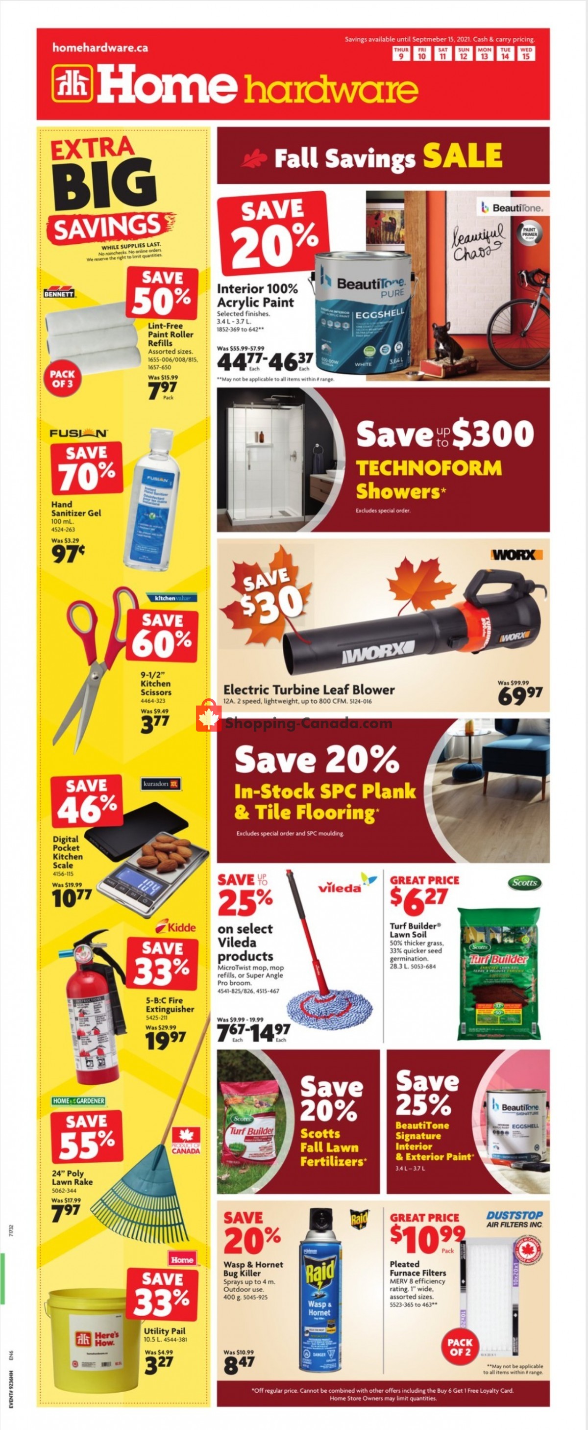 Home Hardware flyer from Thursday September 9, 2021 to Wednesday September 15, 2021 - page 1