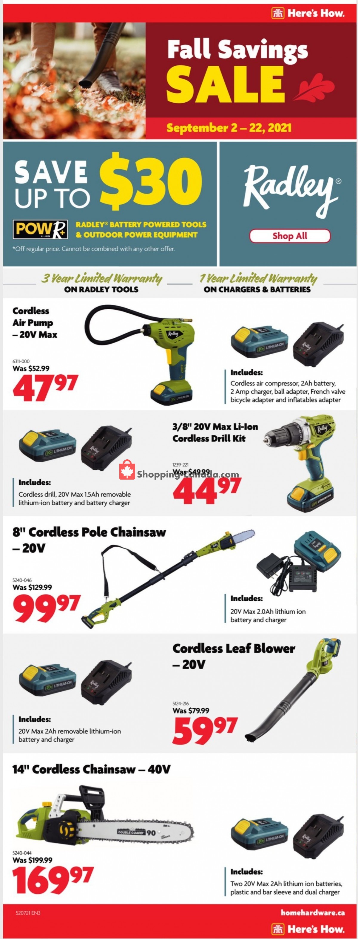 Home Hardware flyer from Thursday September 9, 2021 to Wednesday September 15, 2021 - page 9