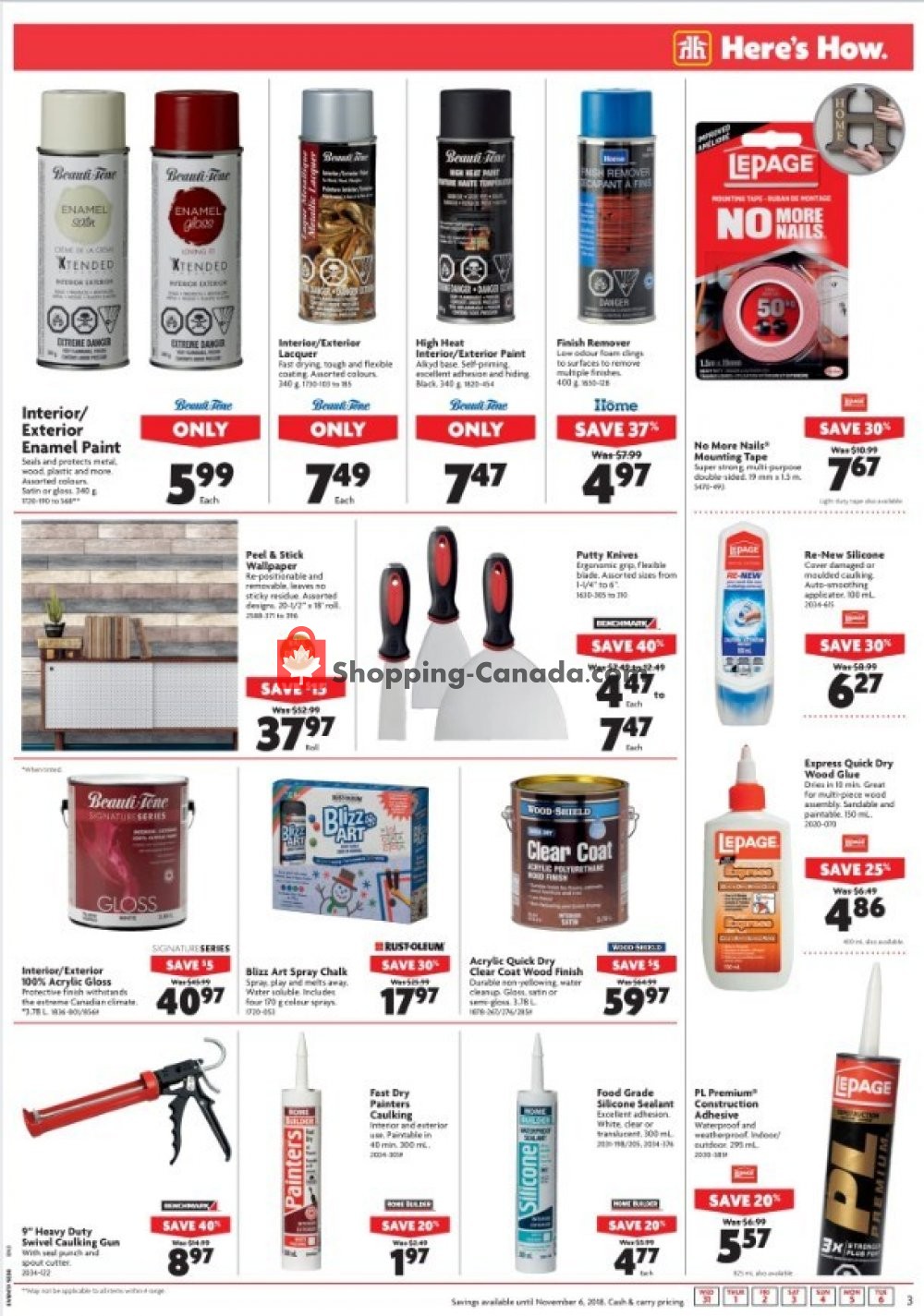 Home Hardware flyer from Wednesday October 31, 2018 to Tuesday November 6, 2018 - page 3
