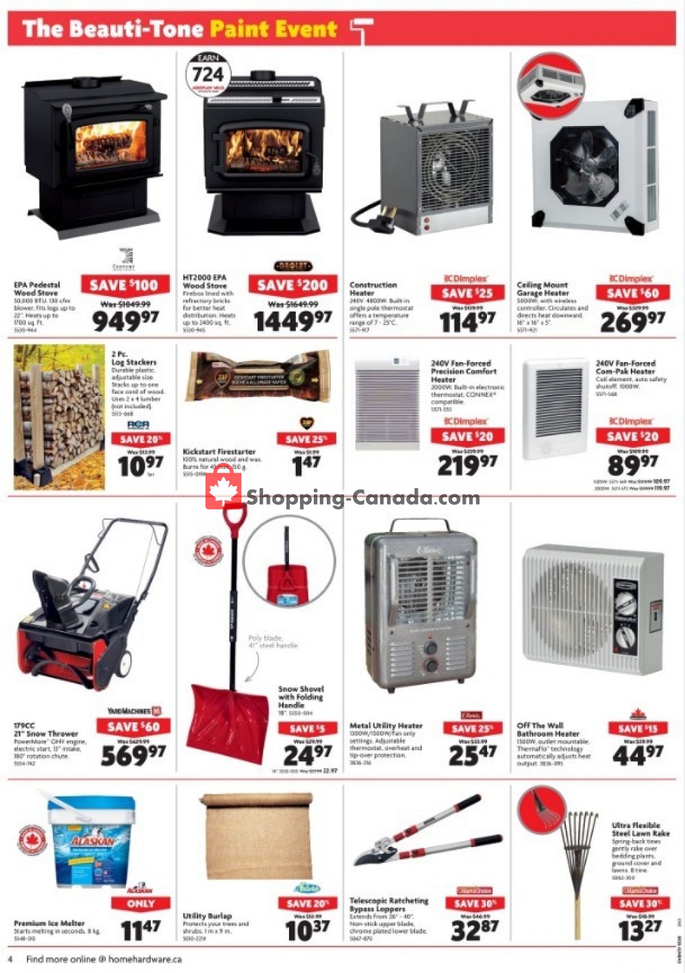 Home Hardware flyer from Wednesday October 31, 2018 to Tuesday November 6, 2018 - page 4
