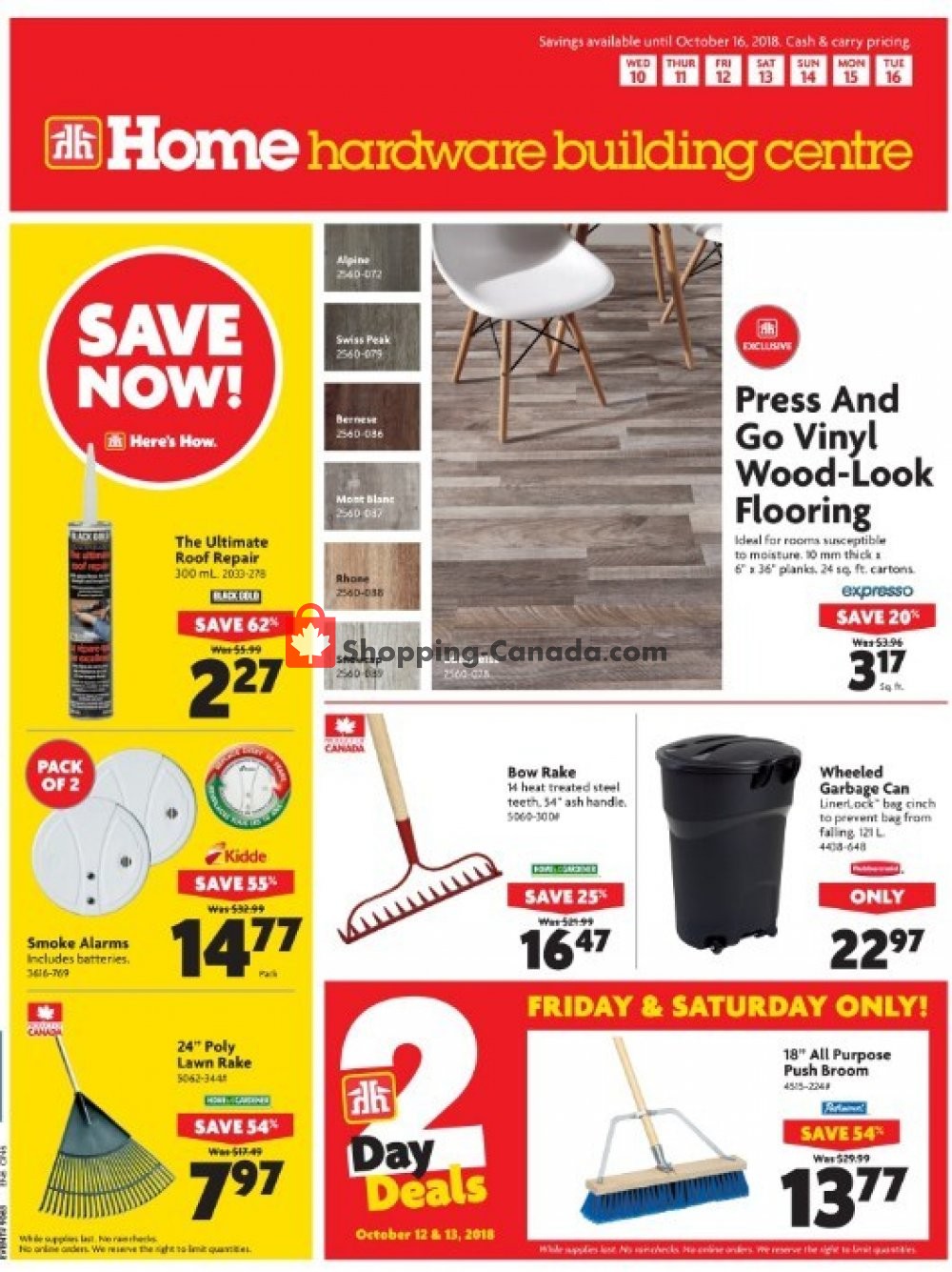 Home Hardware flyer from Wednesday October 10, 2018 to Tuesday October 16, 2018 - page 1