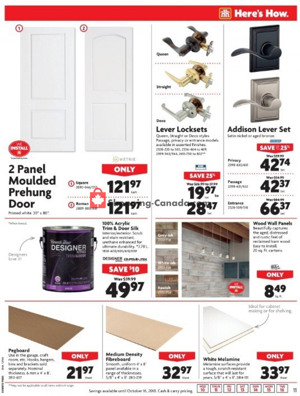 Home Hardware flyer from Wednesday October 10, 2018 to Tuesday October 16, 2018 - page 11
