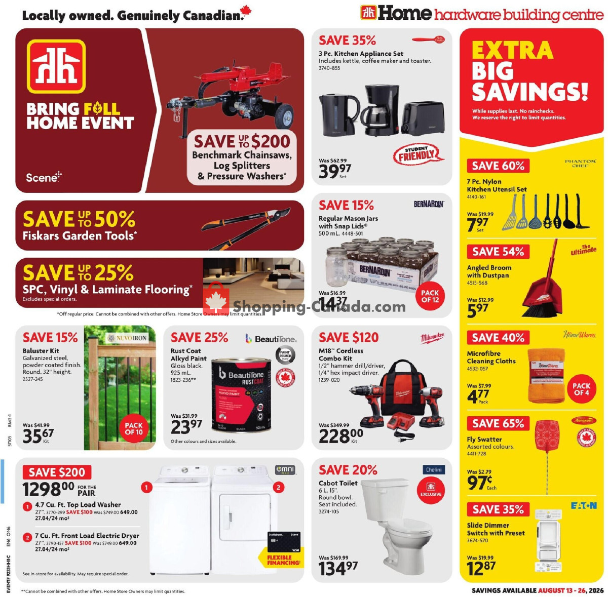 Home Hardware flyer from Thursday August 13, 2026 to Wednesday August 26, 2026 - page 1