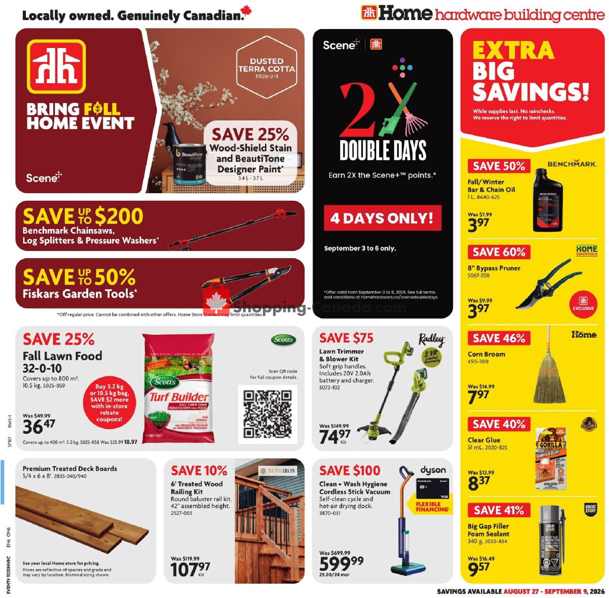 Home Hardware flyer from Thursday August 27, 2026 to Wednesday September 9, 2026 - page 1