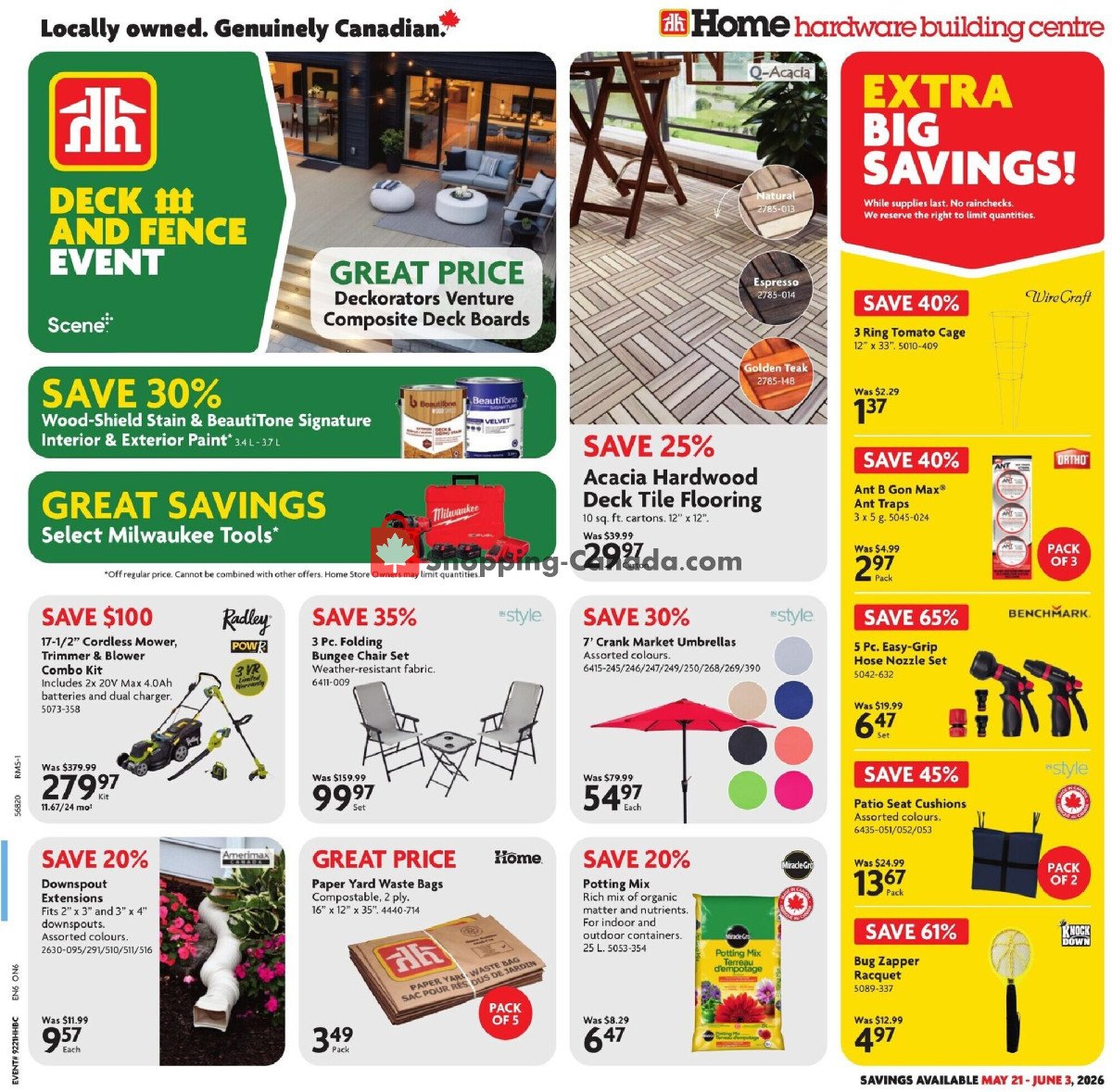Home Hardware flyer from Thursday May 21, 2026 to Wednesday June 3, 2026 - page 1