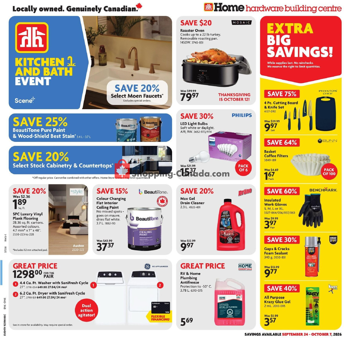 Home Hardware flyer from Thursday September 24, 2026 to Wednesday October 7, 2026 - page 1