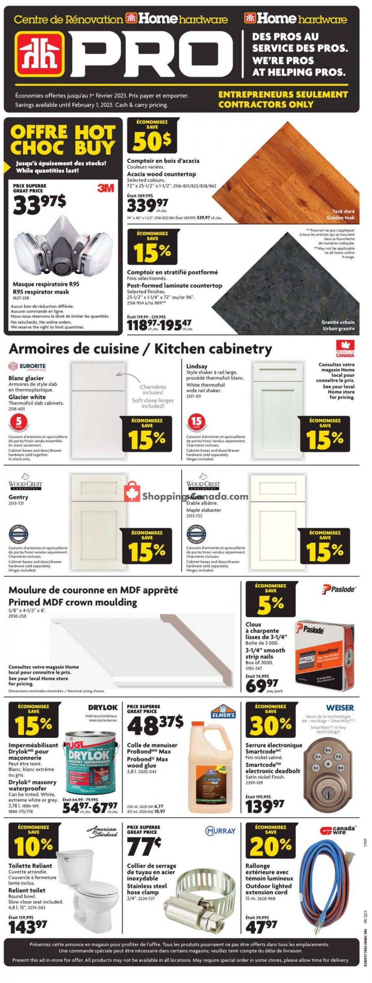 Home Hardware flyer from Thursday January 19, 2023 to Tuesday January 31, 2023 - page 1