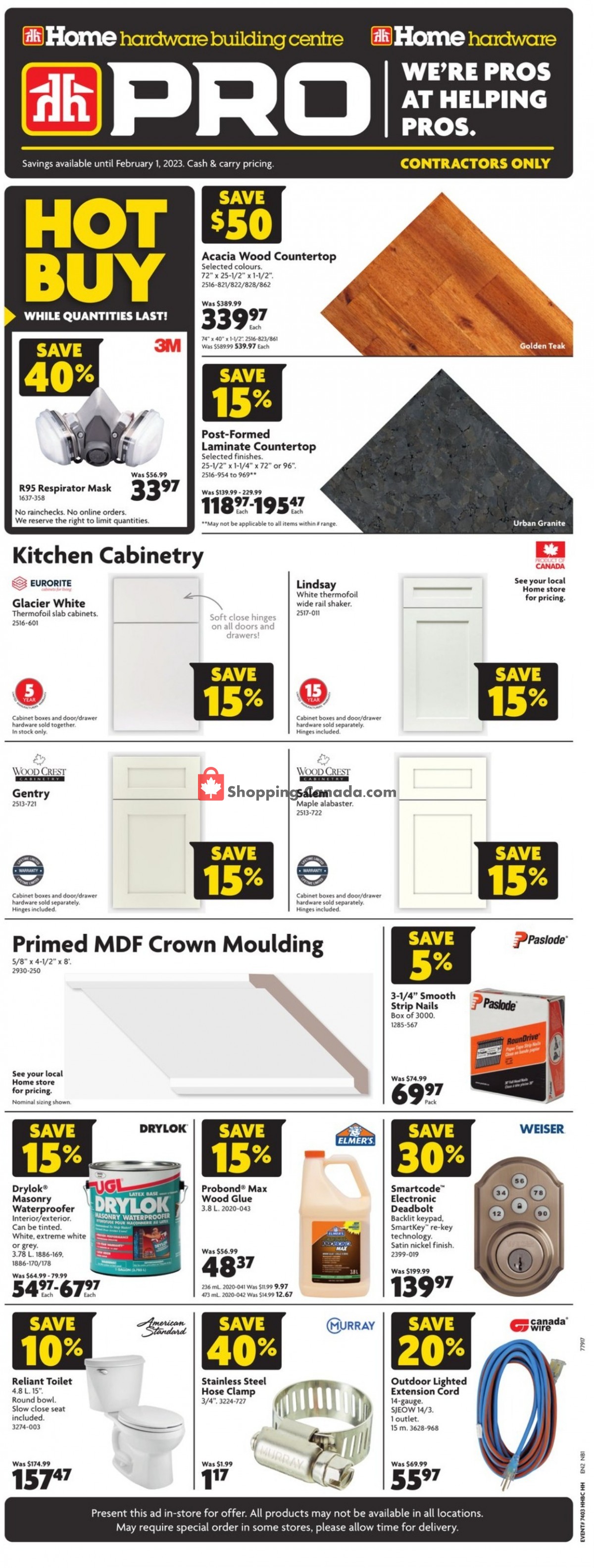 Home Hardware flyer from Thursday January 19, 2023 to Tuesday January 31, 2023 - page 1