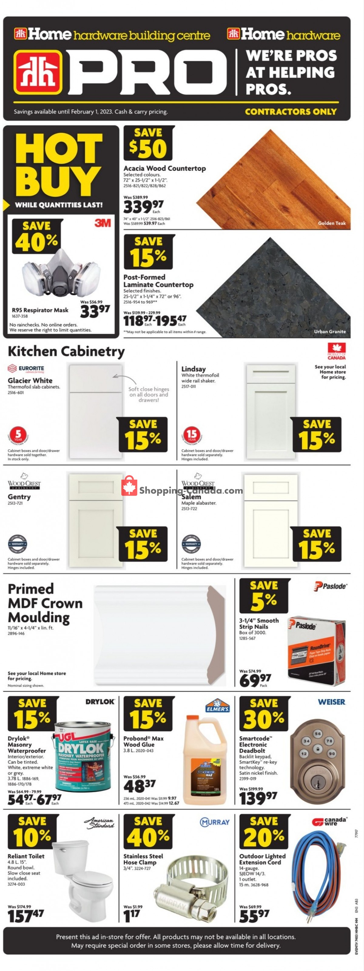 Home Hardware flyer from Thursday January 19, 2023 to Tuesday January 31, 2023 - page 1