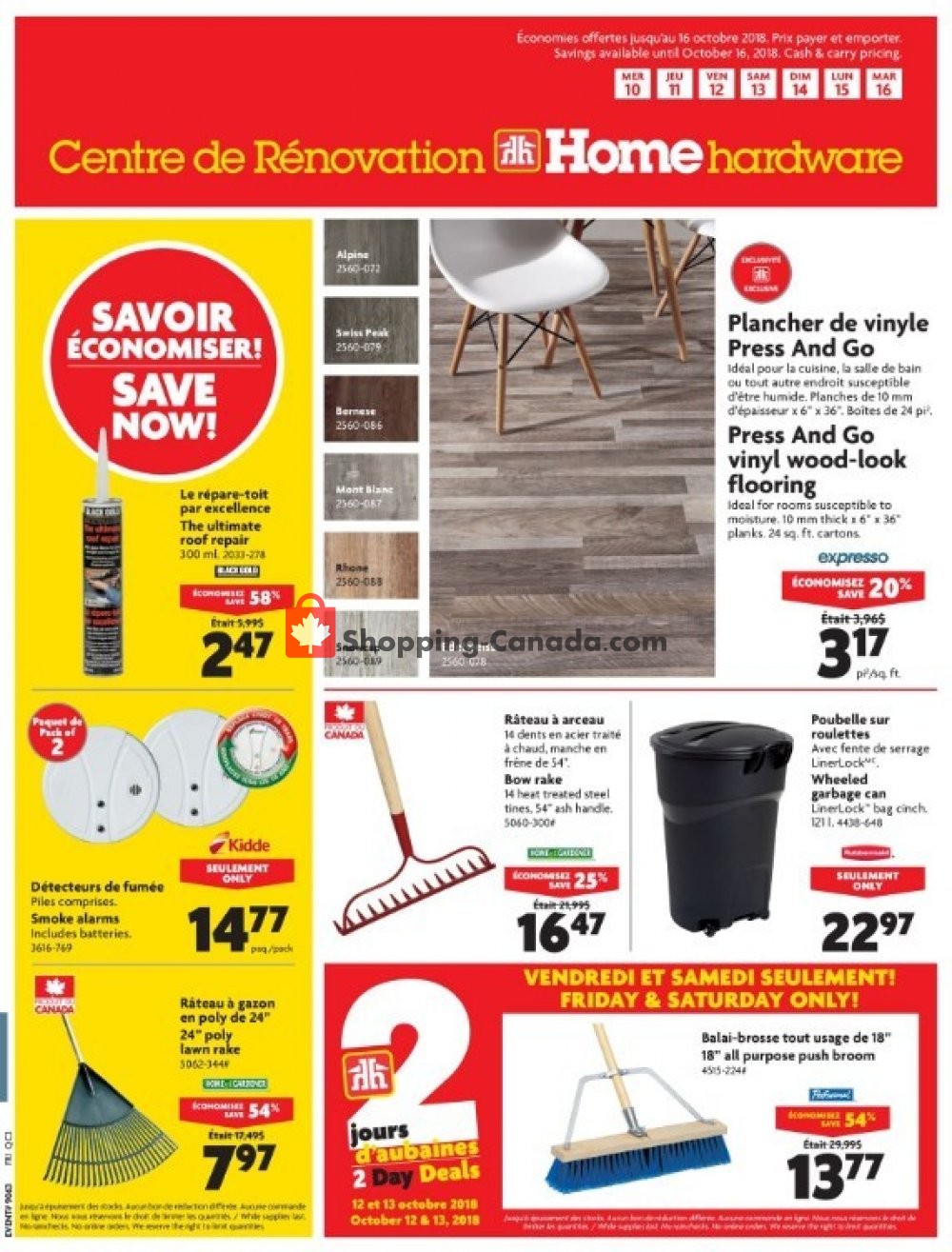 Home Hardware flyer from Wednesday October 10, 2018 to Tuesday October 16, 2018 - page 1