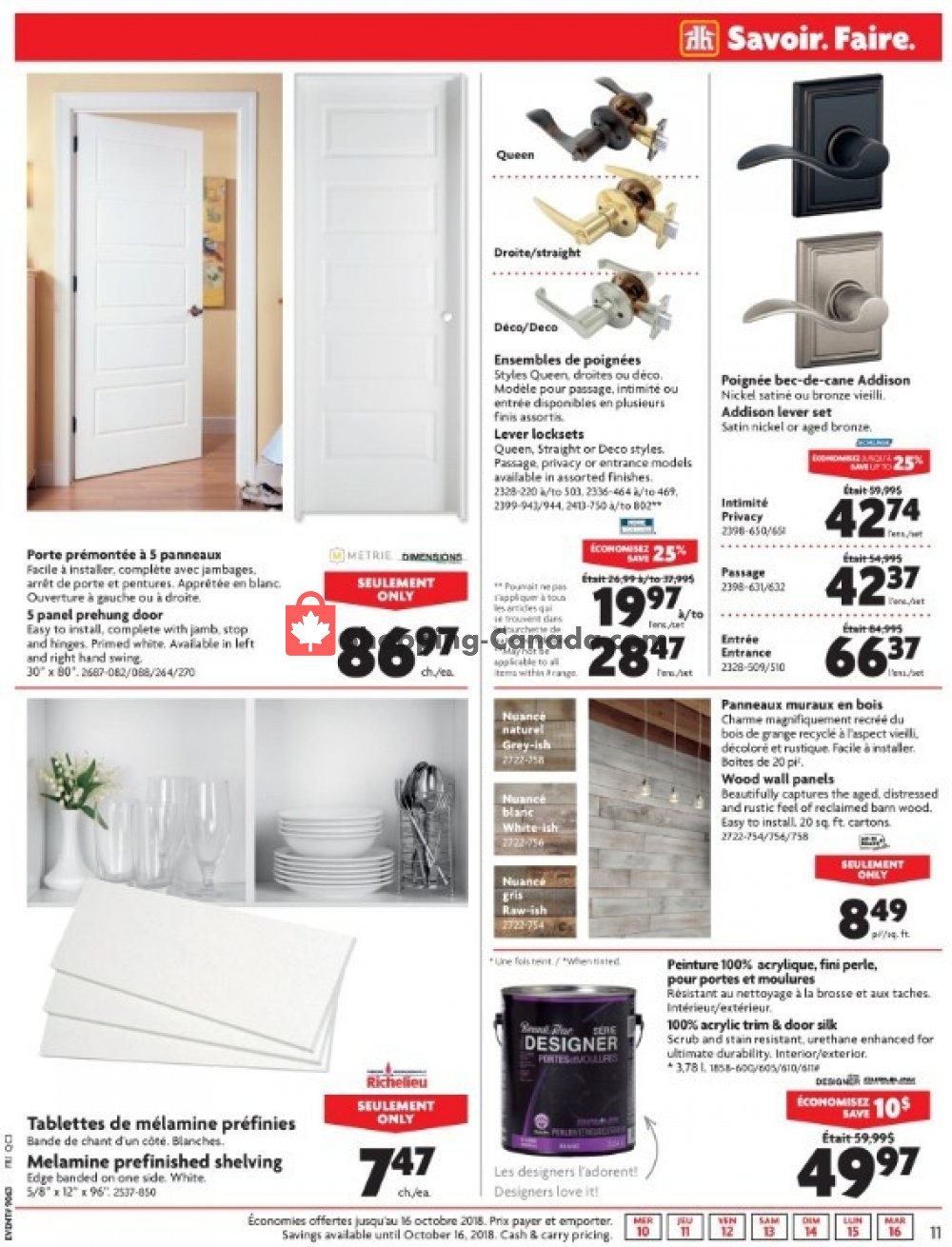 Home Hardware flyer from Wednesday October 10, 2018 to Tuesday October 16, 2018 - page 11