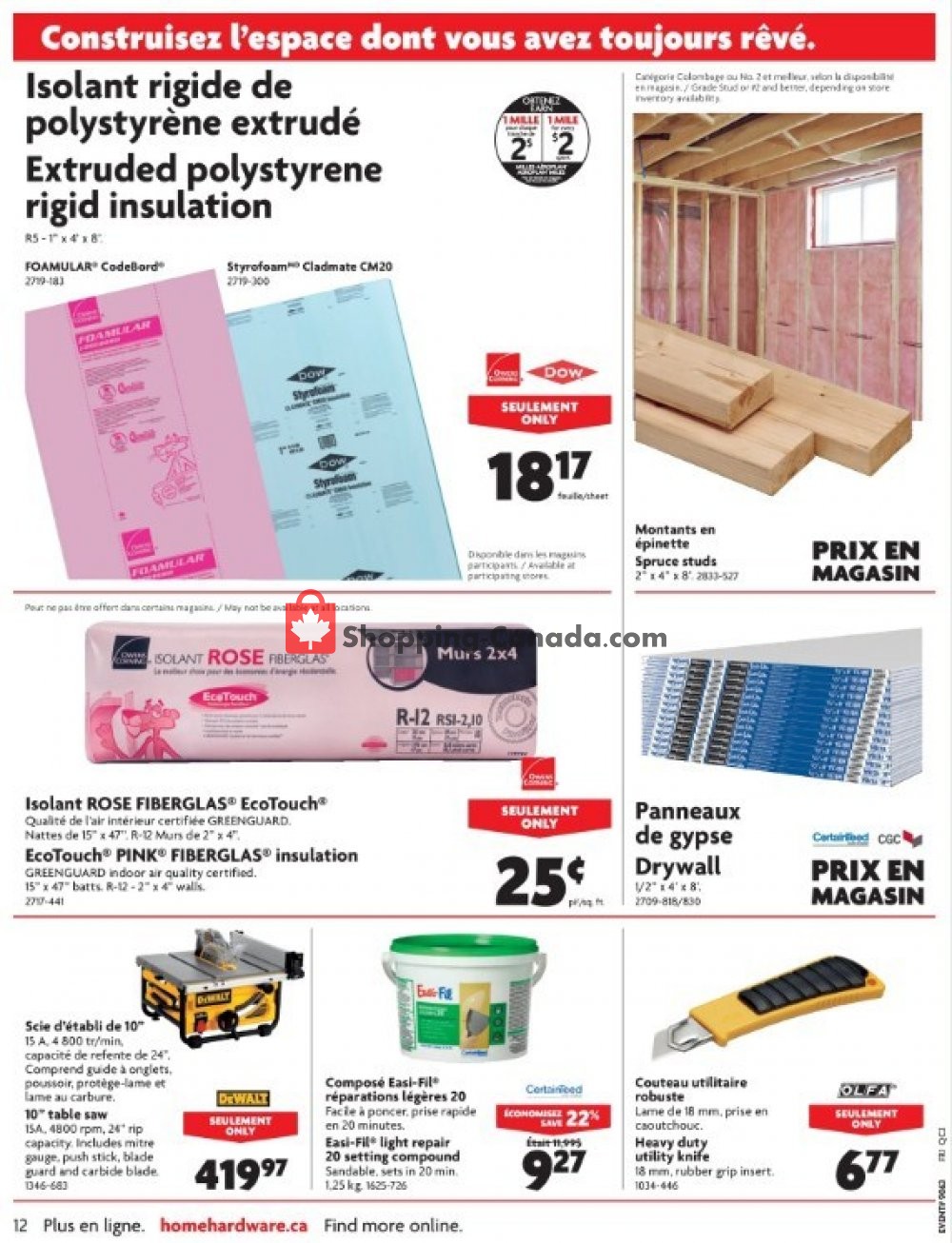 Home Hardware flyer from Wednesday October 10, 2018 to Tuesday October 16, 2018 - page 12