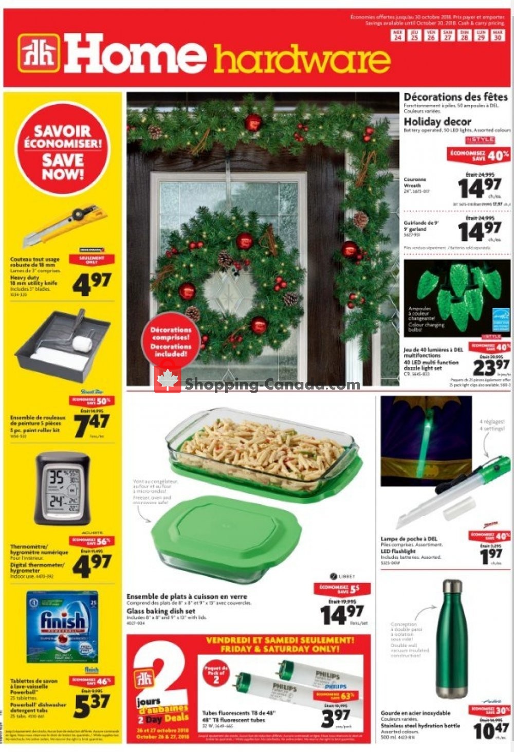 Home Hardware flyer from Wednesday October 24, 2018 to Tuesday October 30, 2018 - page 1