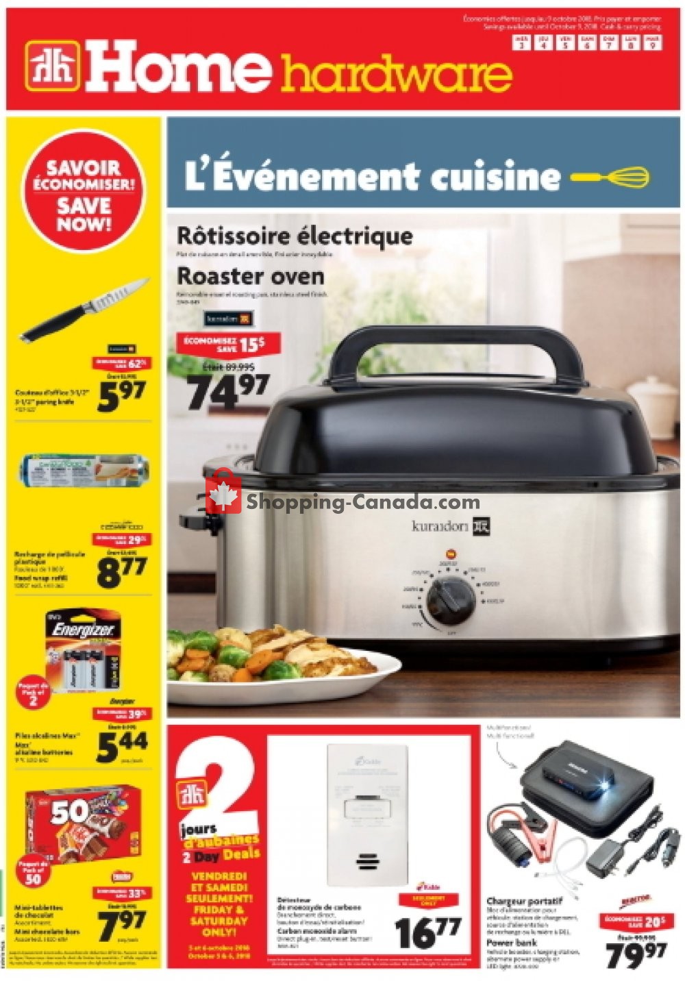Home Hardware flyer from Wednesday October 3, 2018 to Tuesday October 9, 2018 - page 1