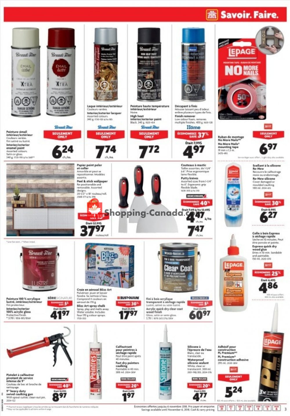 Home Hardware flyer from Wednesday October 31, 2018 to Tuesday November 6, 2018 - page 3