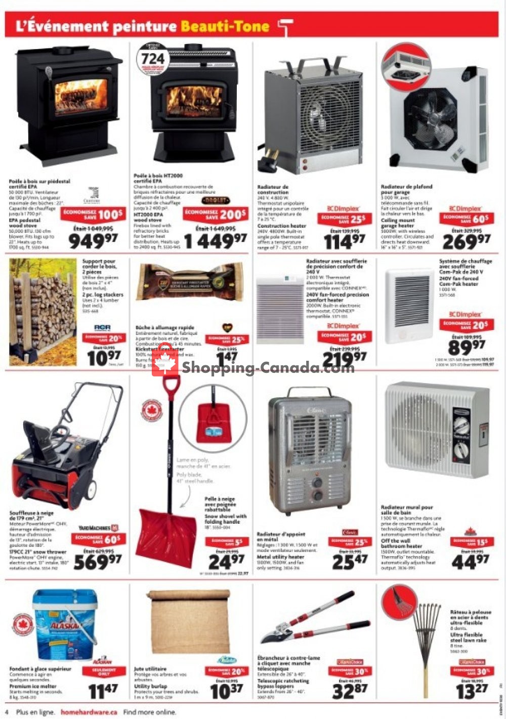Home Hardware flyer from Wednesday October 31, 2018 to Tuesday November 6, 2018 - page 4