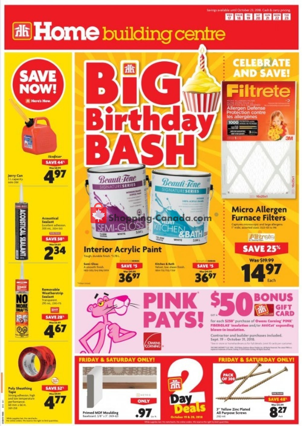 Home Hardware flyer from Wednesday October 17, 2018 to Tuesday October 23, 2018 - page 1