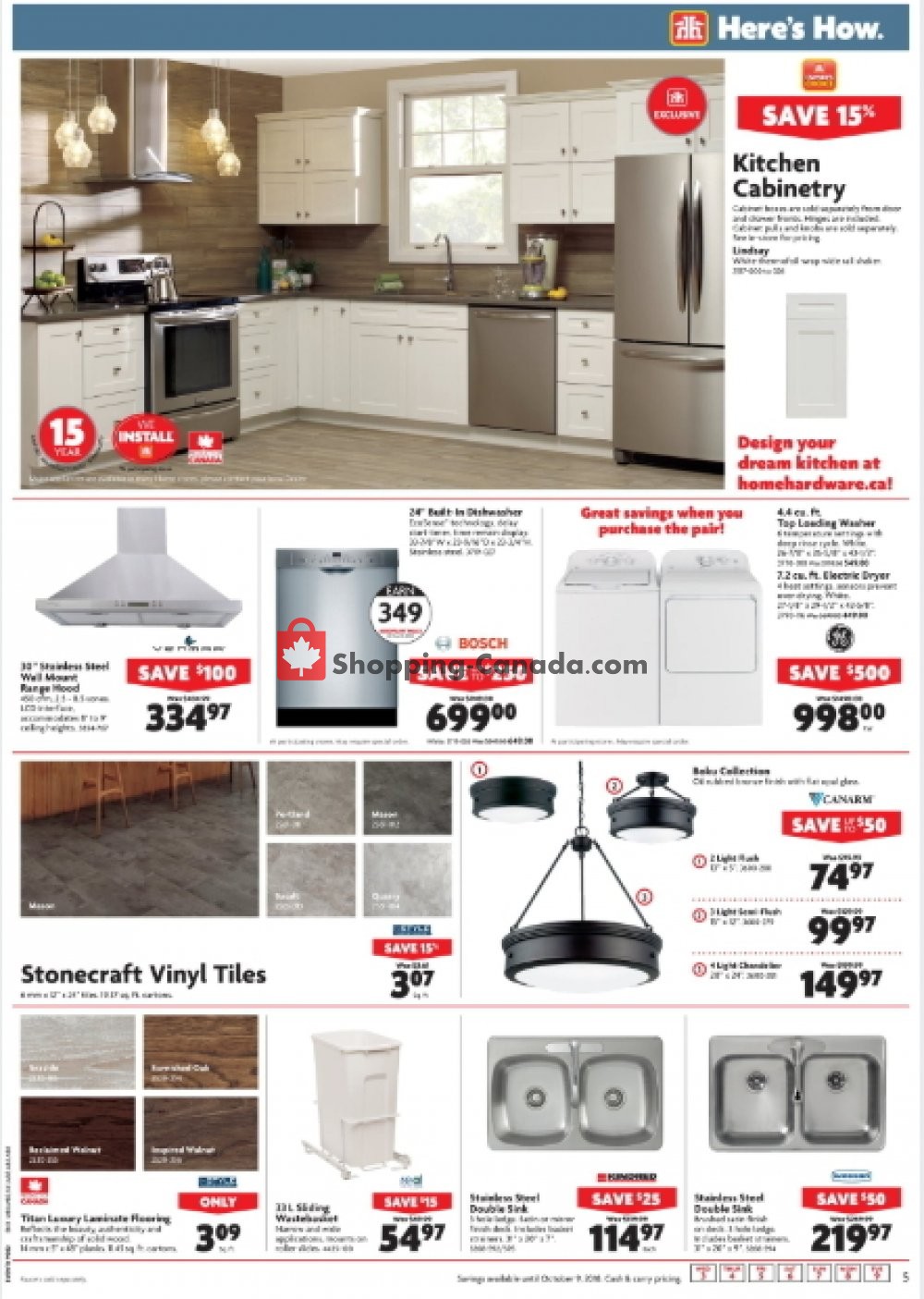 Home Hardware flyer from Wednesday October 3, 2018 to Tuesday October 9, 2018 - page 5