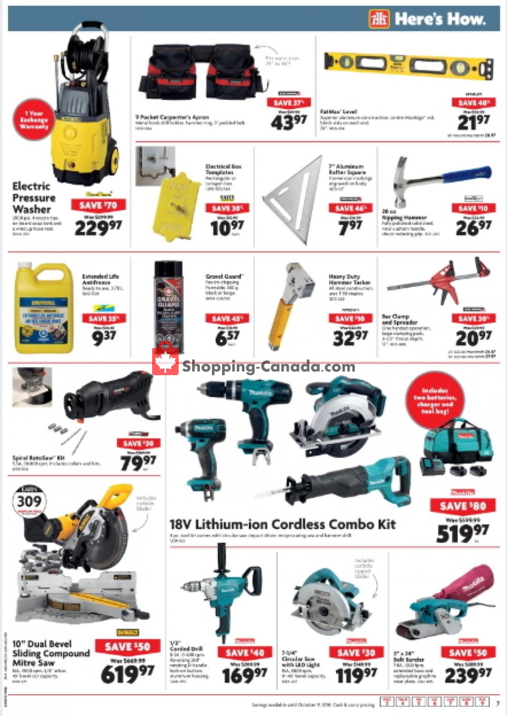 Home Hardware flyer from Wednesday October 3, 2018 to Tuesday October 9, 2018 - page 7
