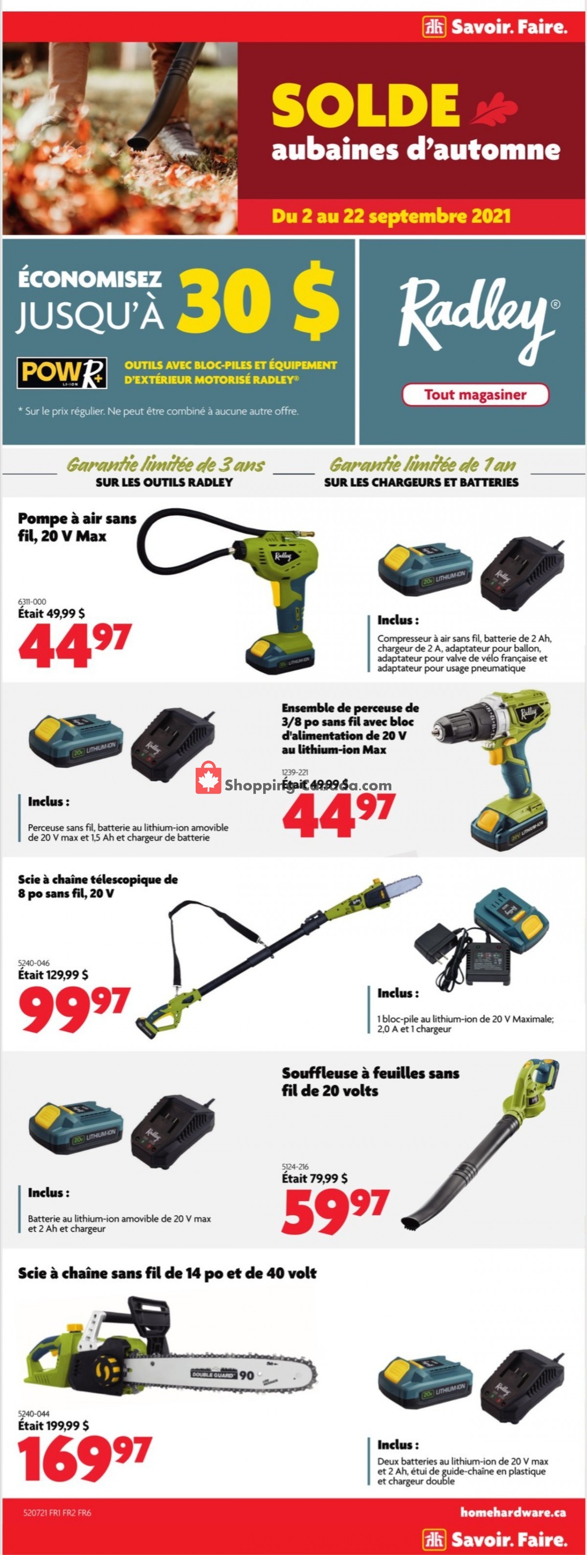 Home Hardware flyer from Thursday September 9, 2021 to Wednesday September 15, 2021 - page 9