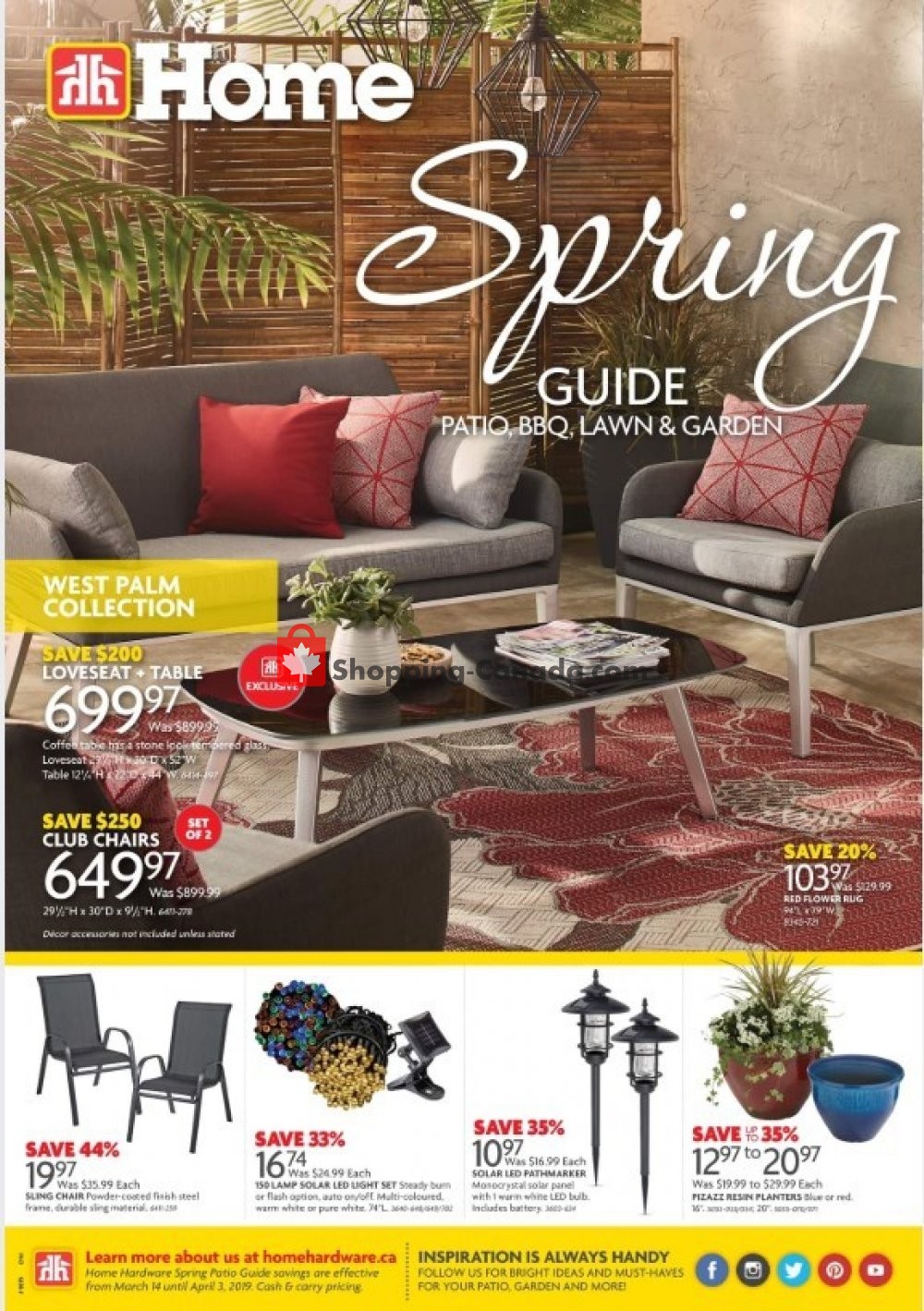 Home Hardware flyer from Thursday March 14, 2019 to Wednesday April 3, 2019 - page 1