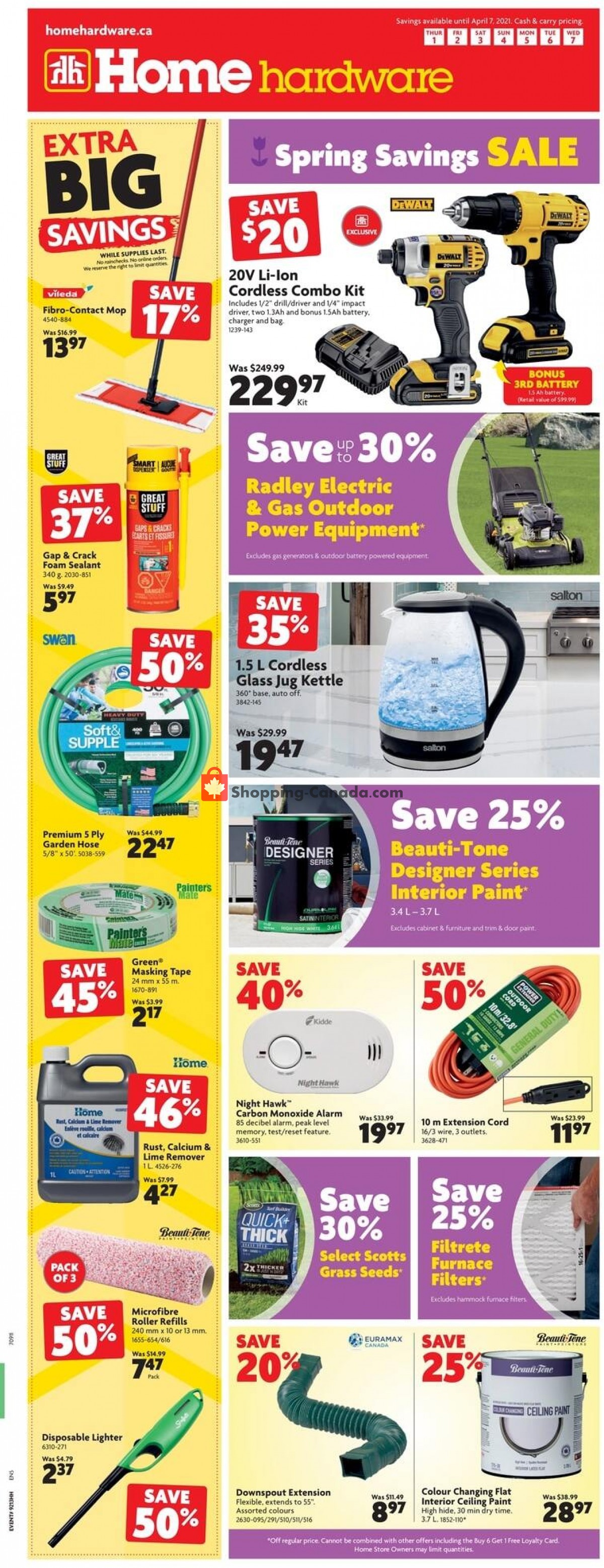 Home Hardware flyer from Thursday April 1, 2021 to Wednesday April 7, 2021 - page 1